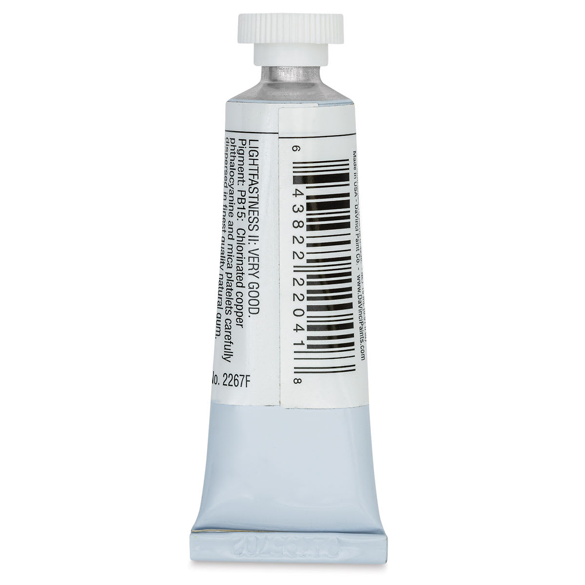 Da Vinci Artists' Permanent Watercolor - Iridescent Phthalo Blue, 15 ml tube back