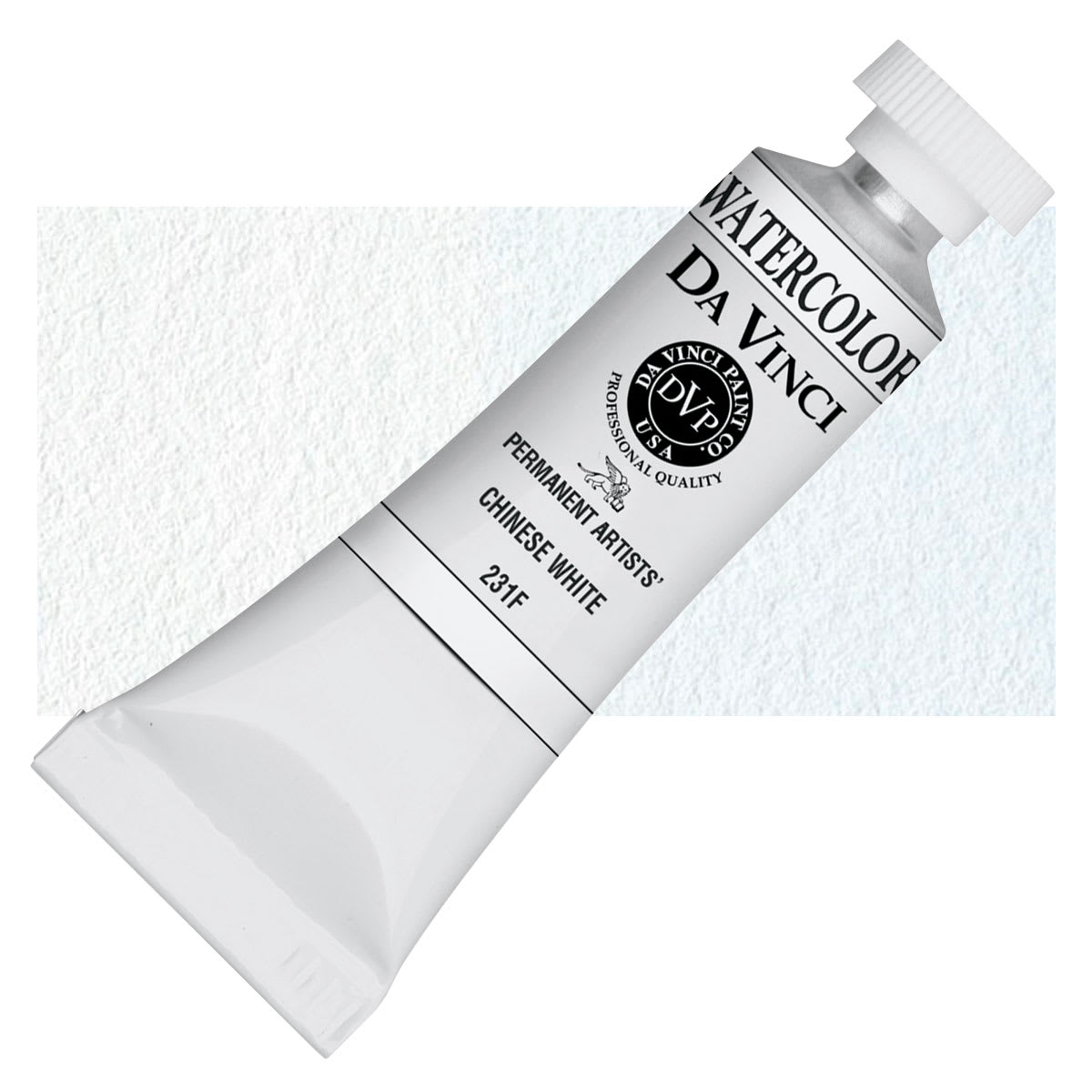 Da Vinci Artists' Permanent Watercolor - Chinese White (CL), 15 ml tube and swatch Da Vinci Artists' Permanent Watercolor - Chinese White (CL), 15 ml tube and swatch