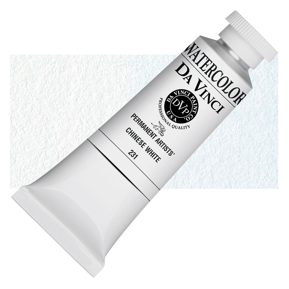 Da Vinci Artists' Permanent Watercolor - Chinese White, 37 ml tube and swatch