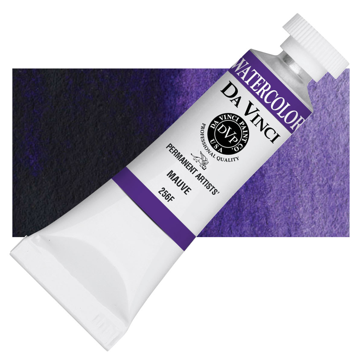 Da Vinci Artists' Permanent Watercolor - Mauve, 15 ml tube and swatch