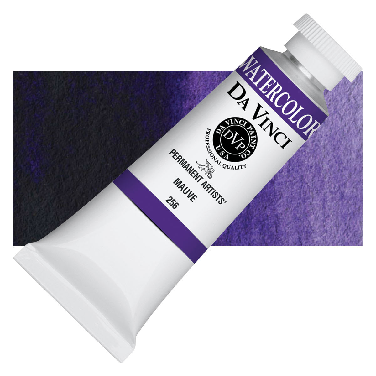 Da Vinci Artists' Permanent Watercolor - Mauve, 37 ml tube and swatch