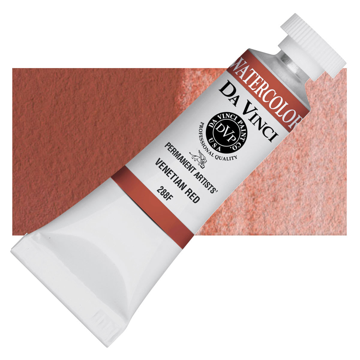 Da Vinci Artists' Permanent Watercolor - Venetian Red, 15 ml tube and swatch