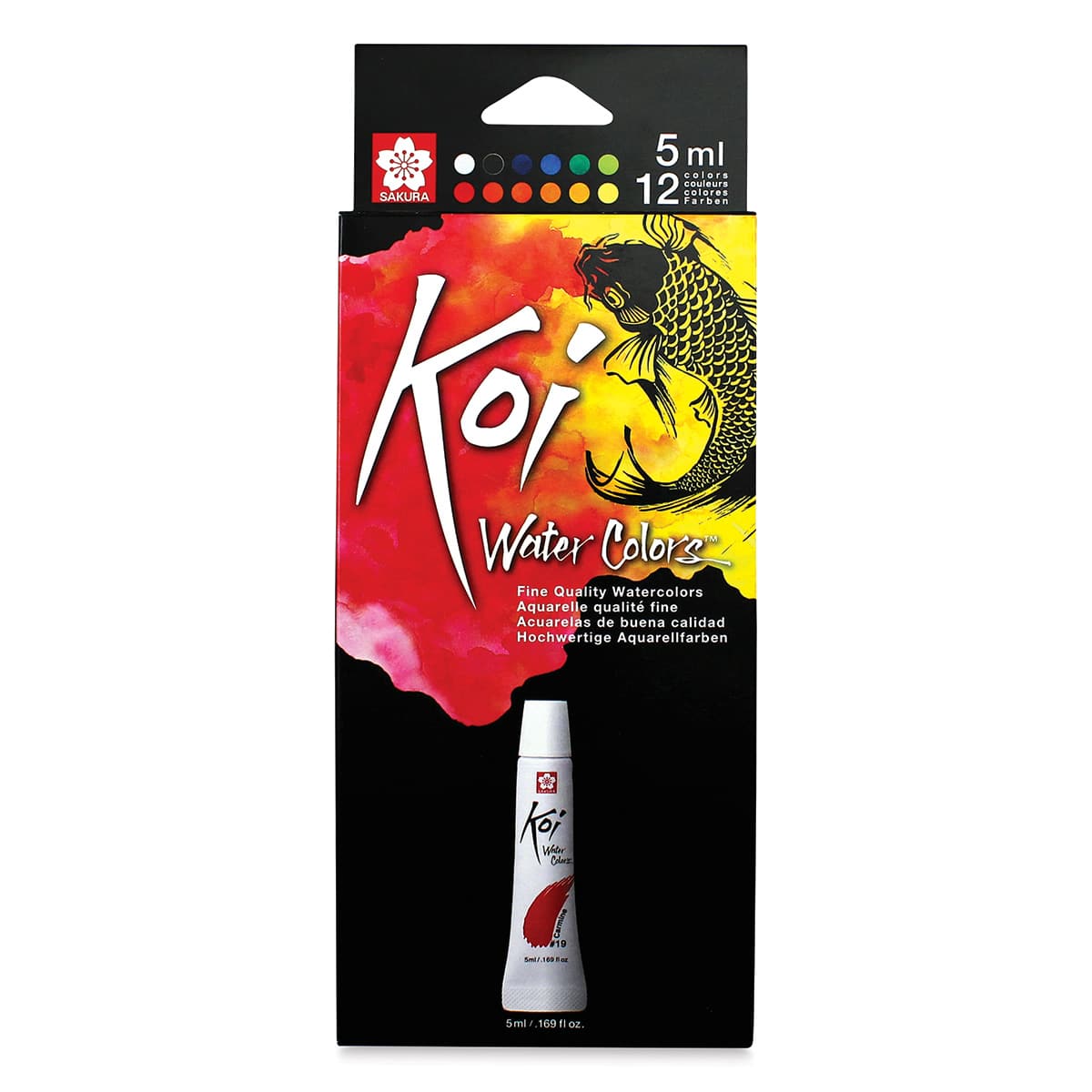Sakura Koi Watercolor - Set of 12, Assorted Colors, 5 ml, Tubes (Front of packaging)