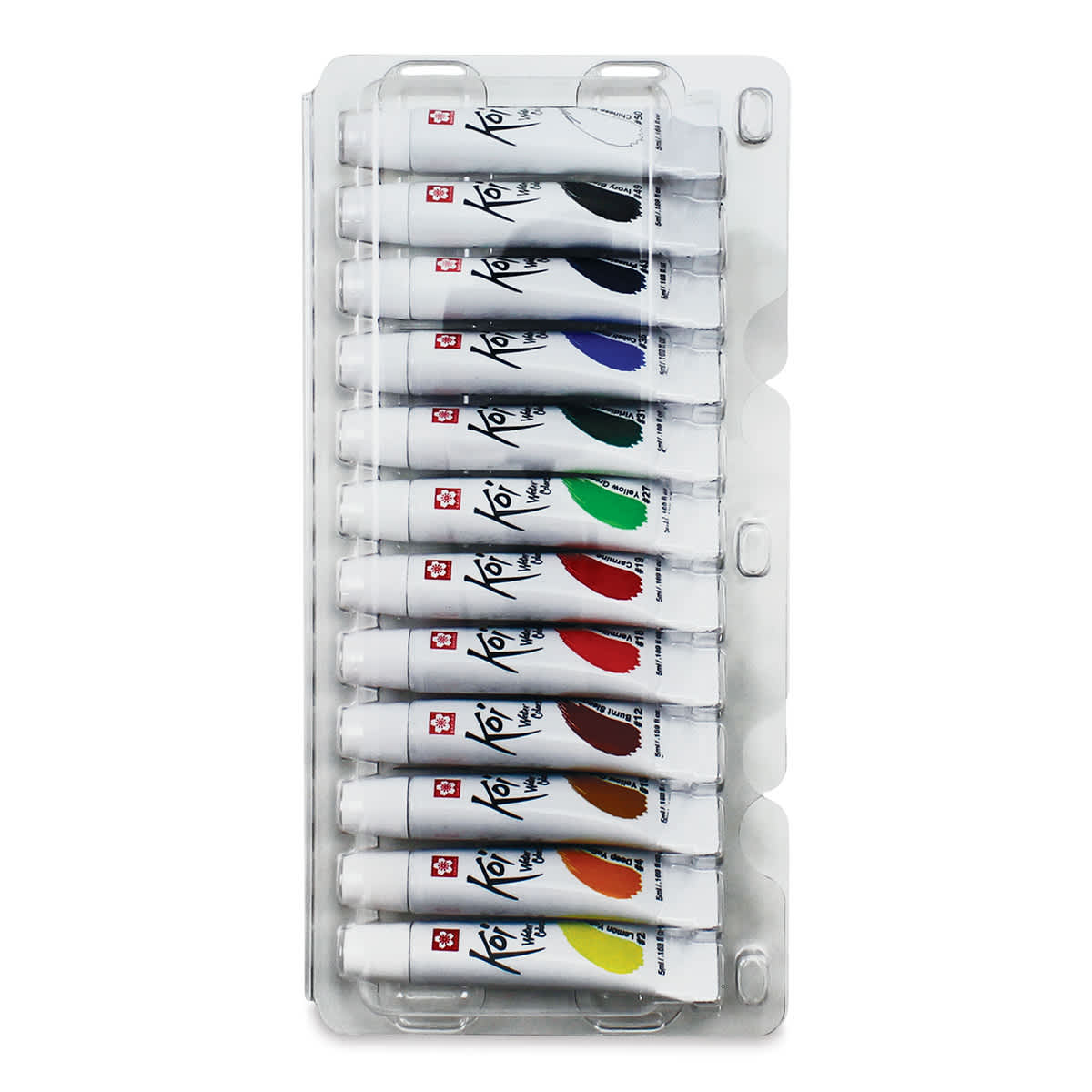 Sakura Koi Watercolor - Set of 12, Assorted Colors, 5 ml, Tubes (Tubes in tray)