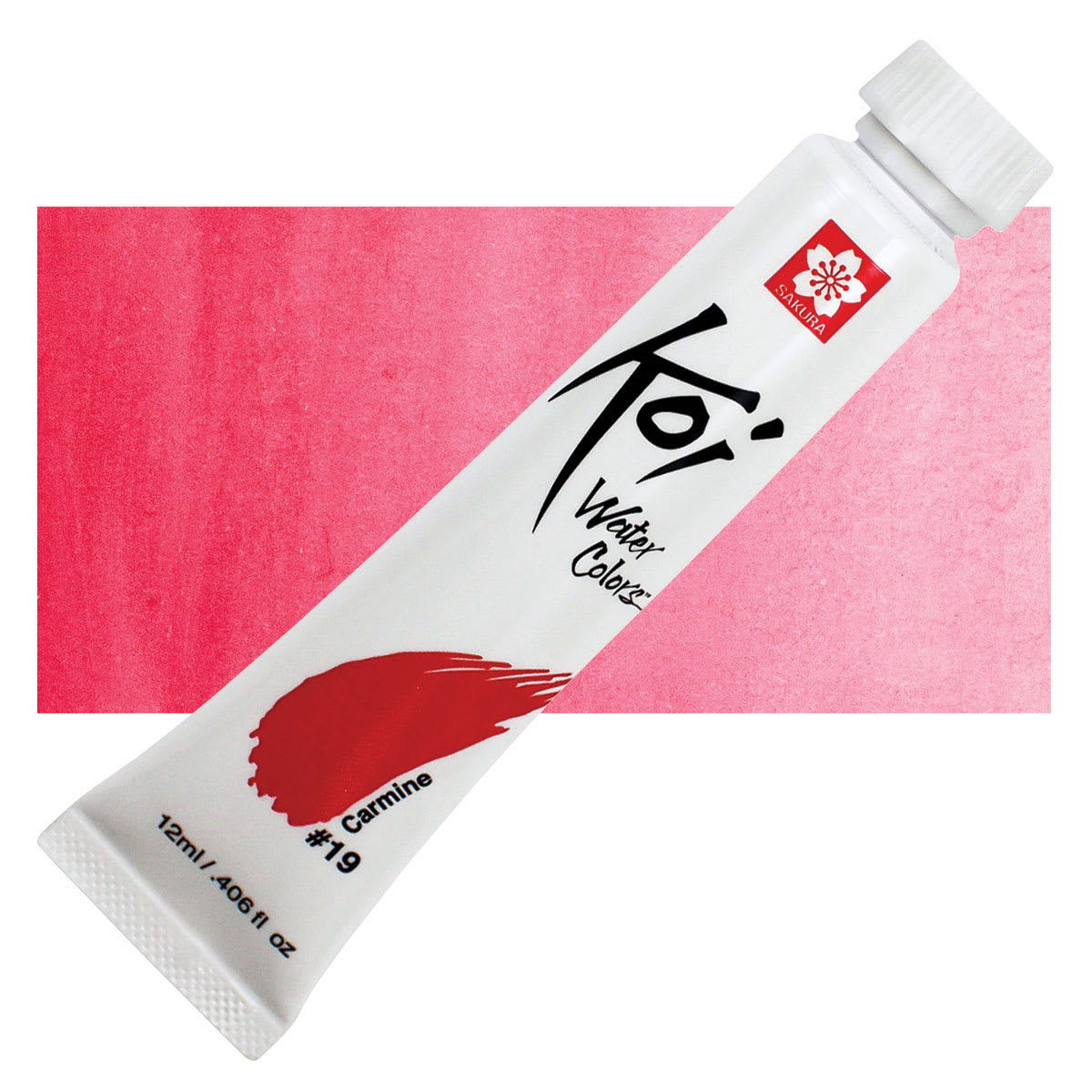 Sakura Koi Watercolor - Carmine, 12 ml Tube and swatch