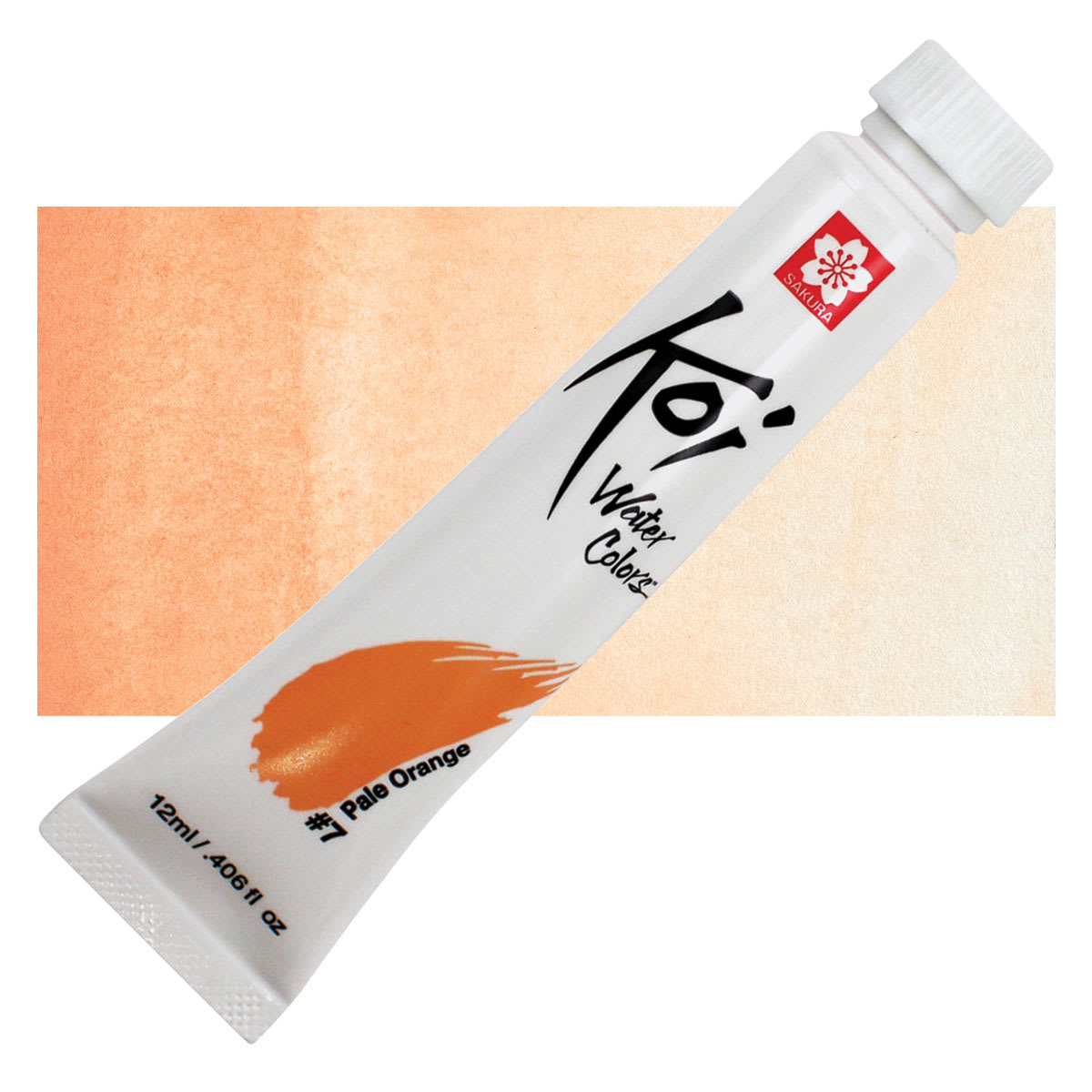 Sakura Koi Watercolor - Pale Orange, 12 ml Tube and swatch