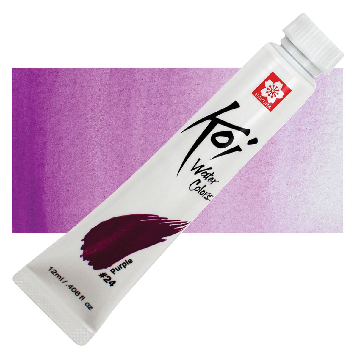 Sakura Koi Watercolor - Purple, 12 ml Tube and swatch