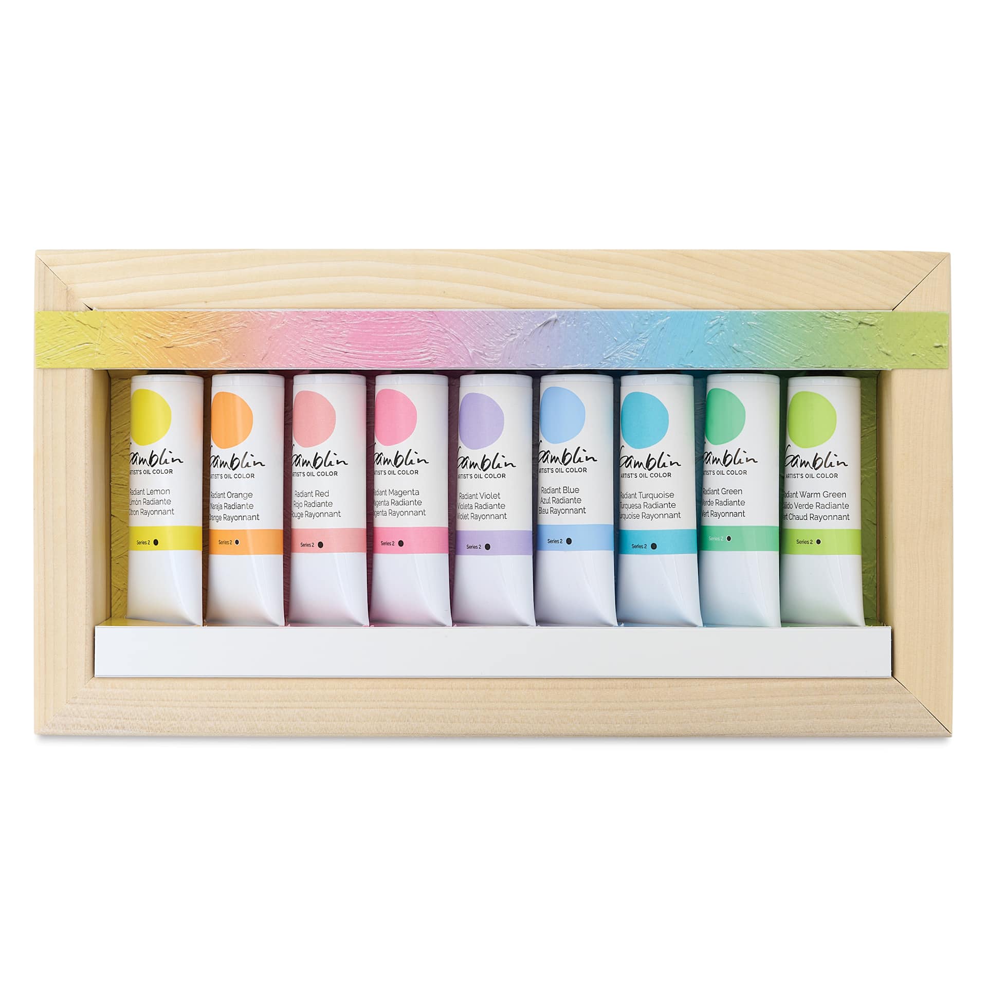 Gamblin Artist's Oil Color - Set of 9, Radiant Colors, 37 ml Tubes out packaging