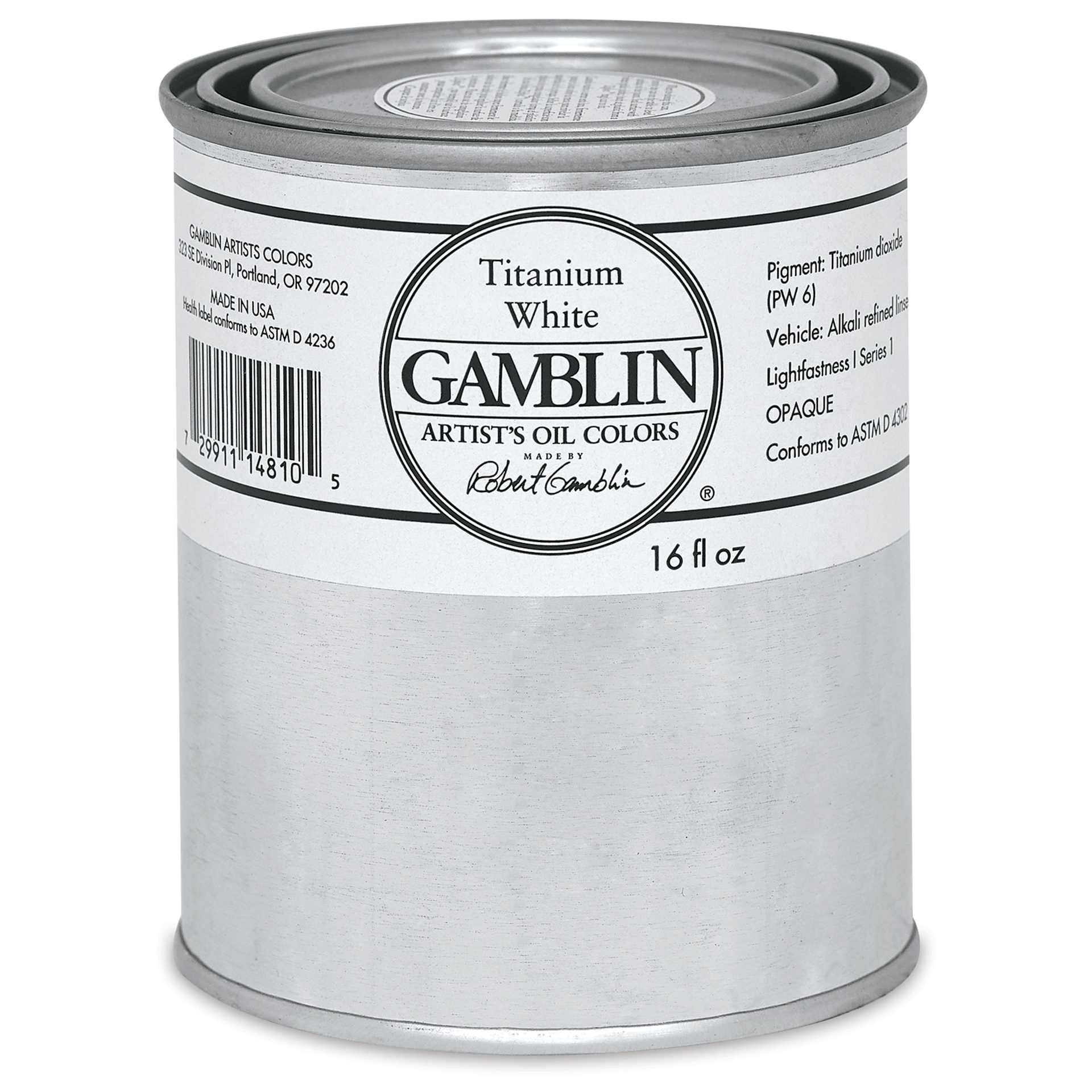 Gamblin Artist's Oil Color - Titanium White, 16 oz Can