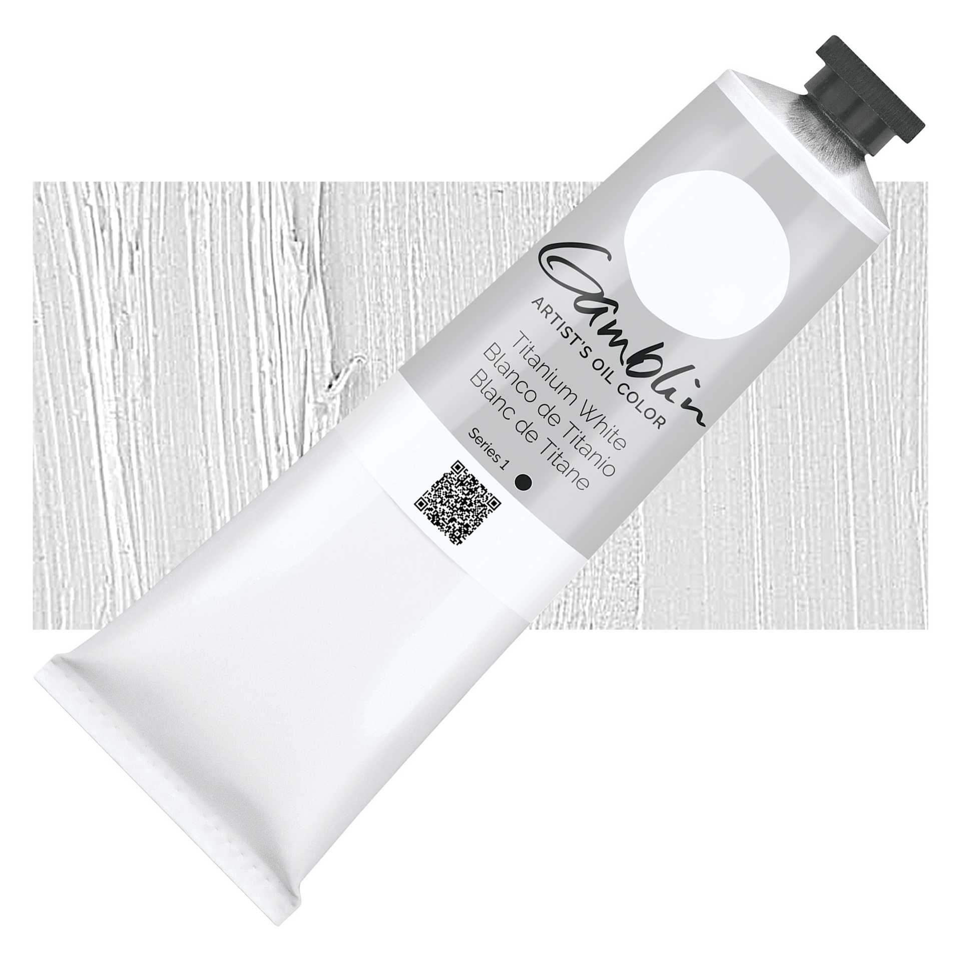 Gamblin Artist's Oil Color - Titanium White, 150 ml tube and swatch