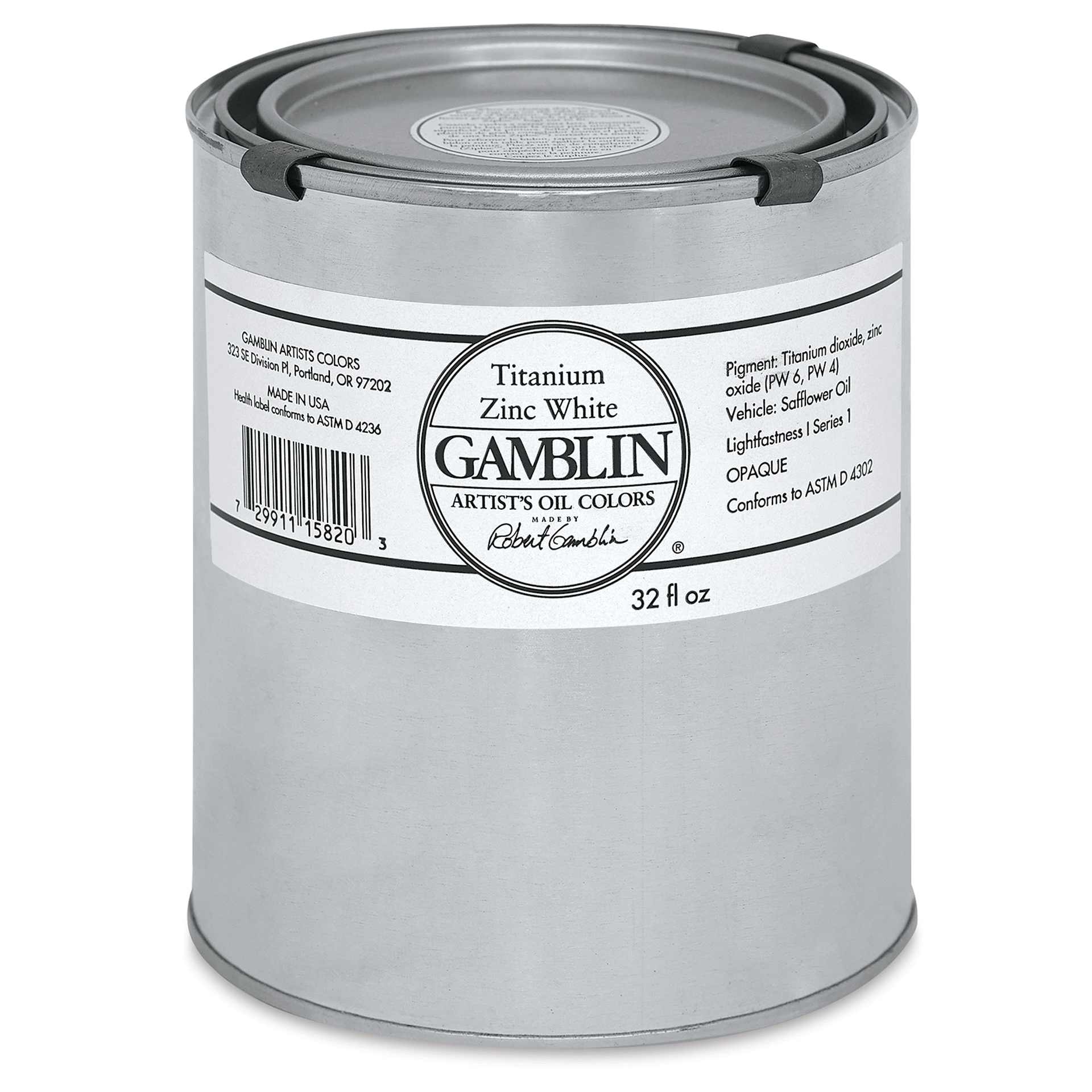 Gamblin Artist's Oil Color - Titanium-Zinc White, 32 oz Can