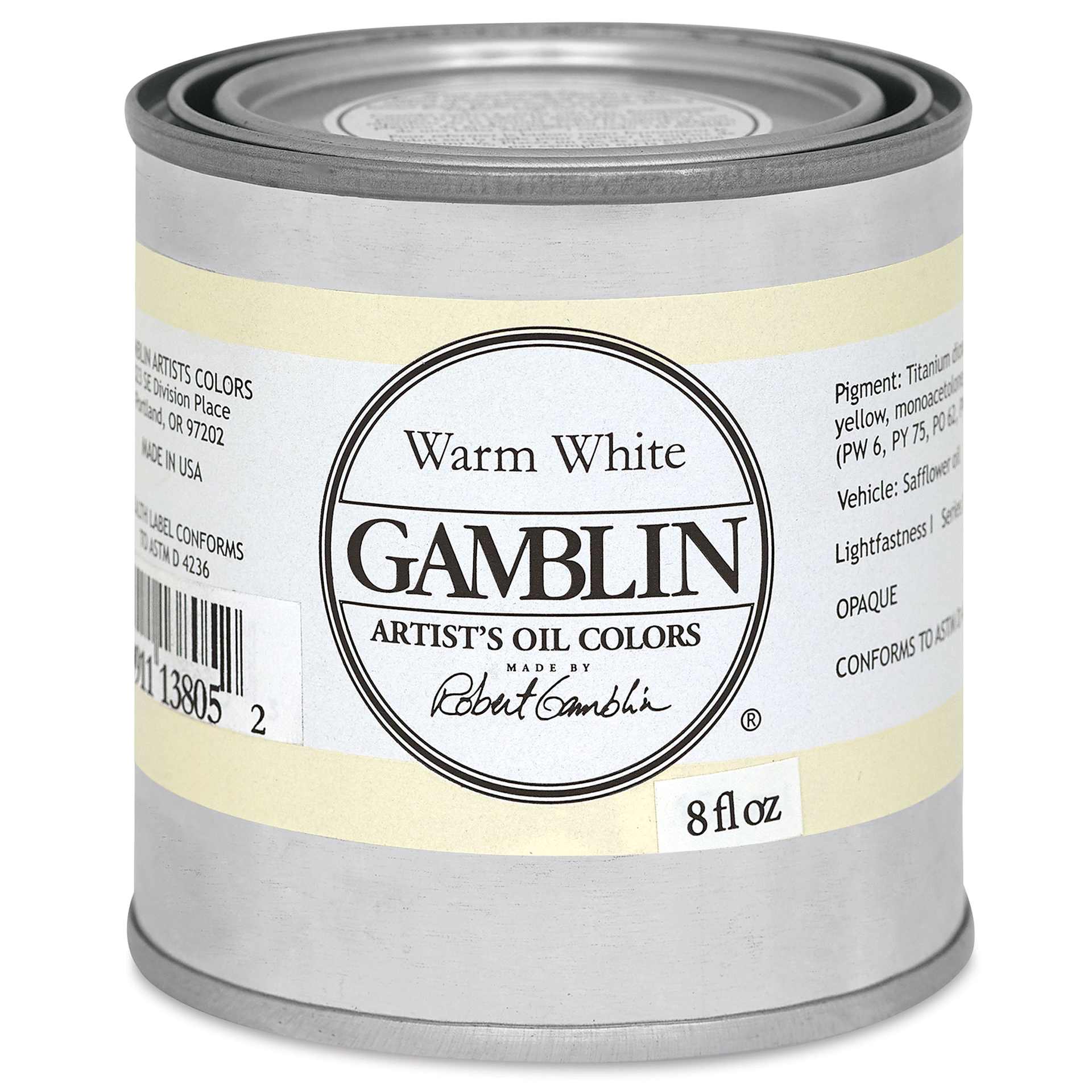 Gamblin Artists' Oil Color - Warm White, 8 oz can Gamblin Artists' Oil Color - Warm White, 8 oz can