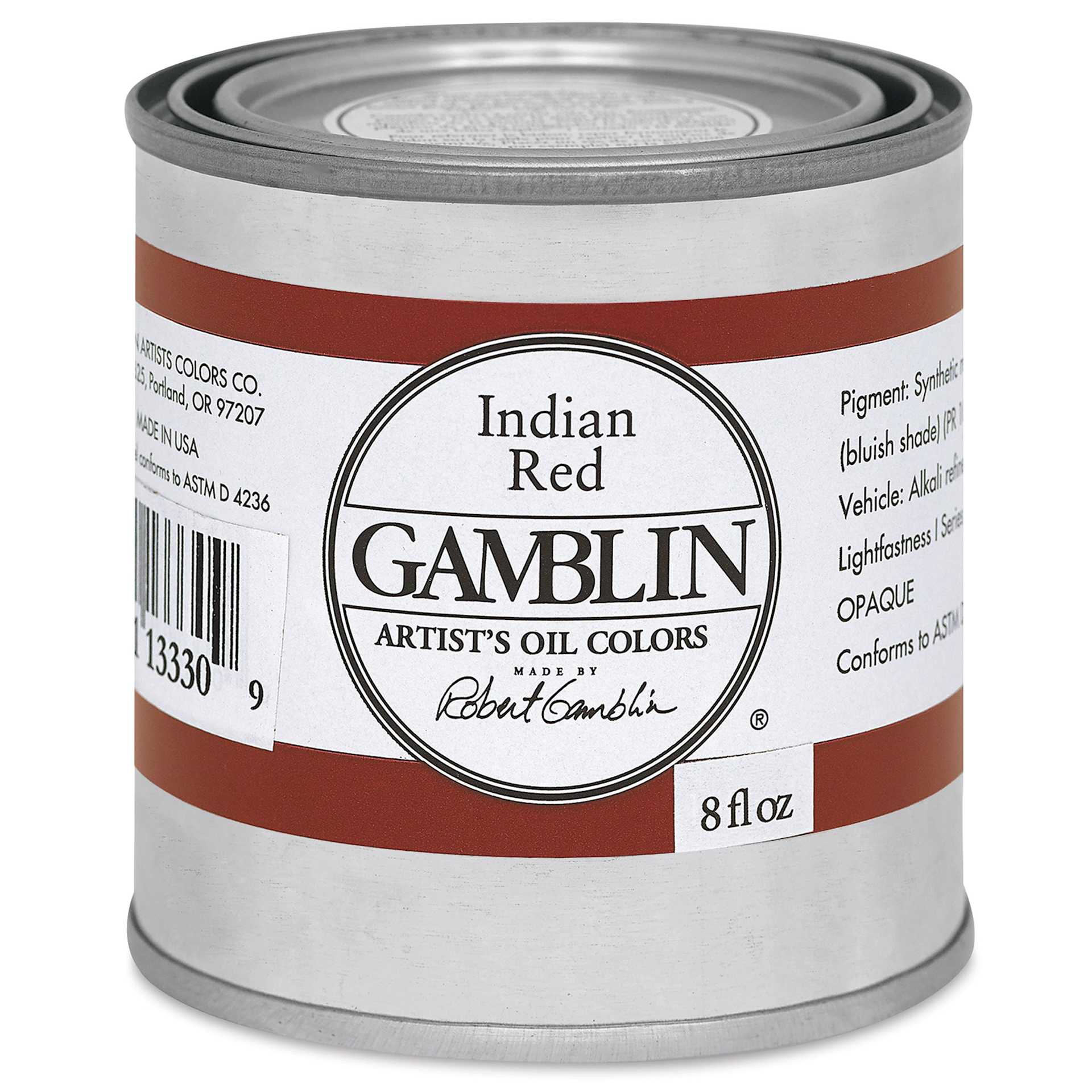 Gamblin Artist's Oil Color - India Red, 8 oz Can Gamblin Artist's Oil Color - India Red, 8 oz Can