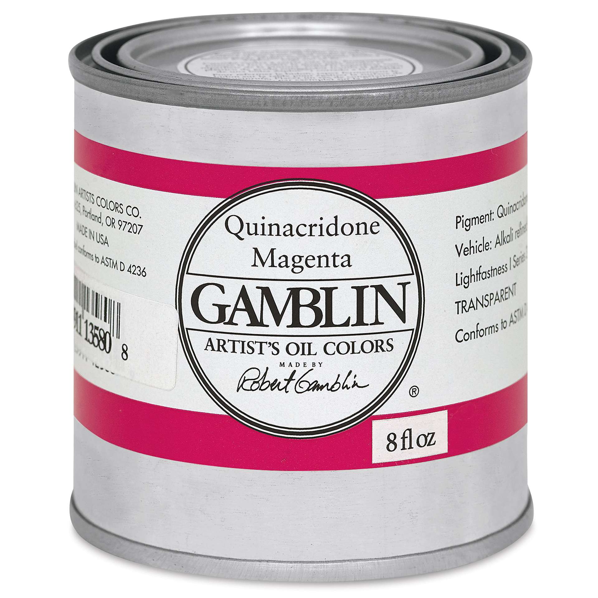 Gamblin Artist's Oil Color - Quinacridone Magenta, 8 oz Can
