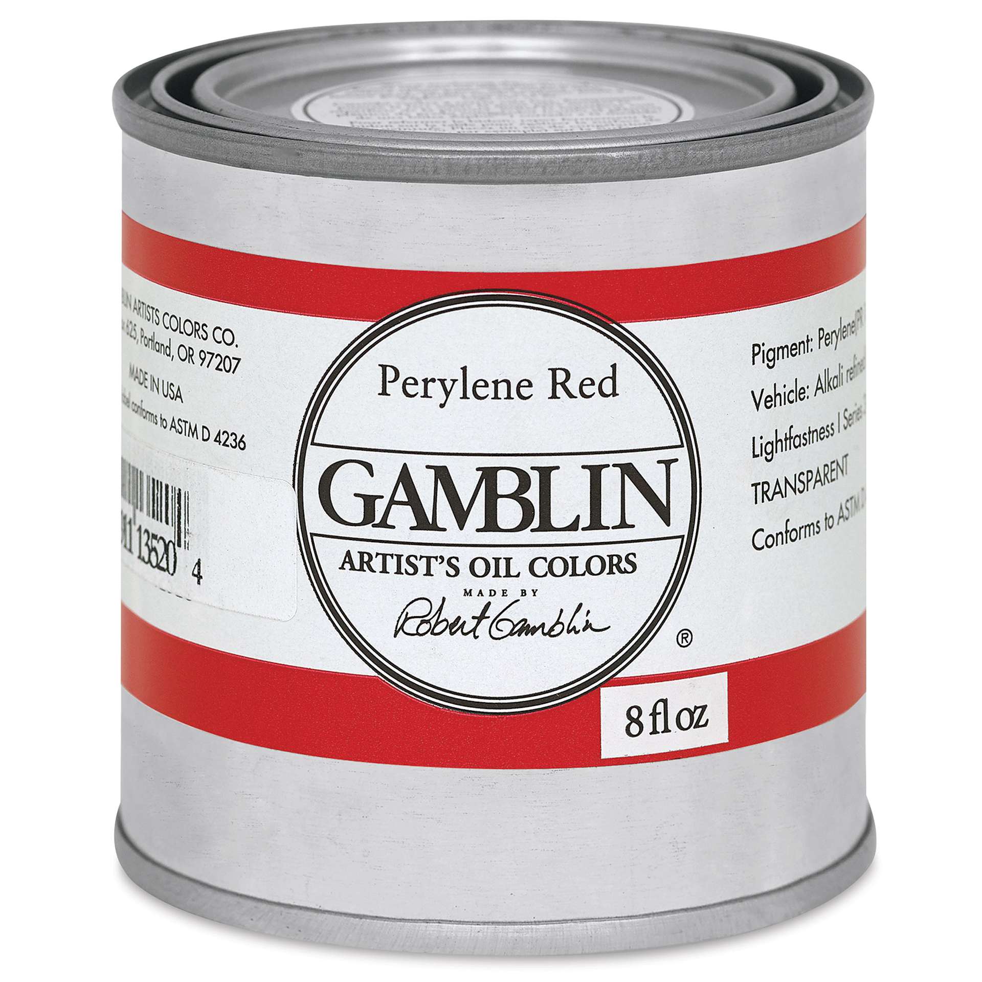 Gamblin Artist's Oil Color - Perylene Red, 8 oz Can