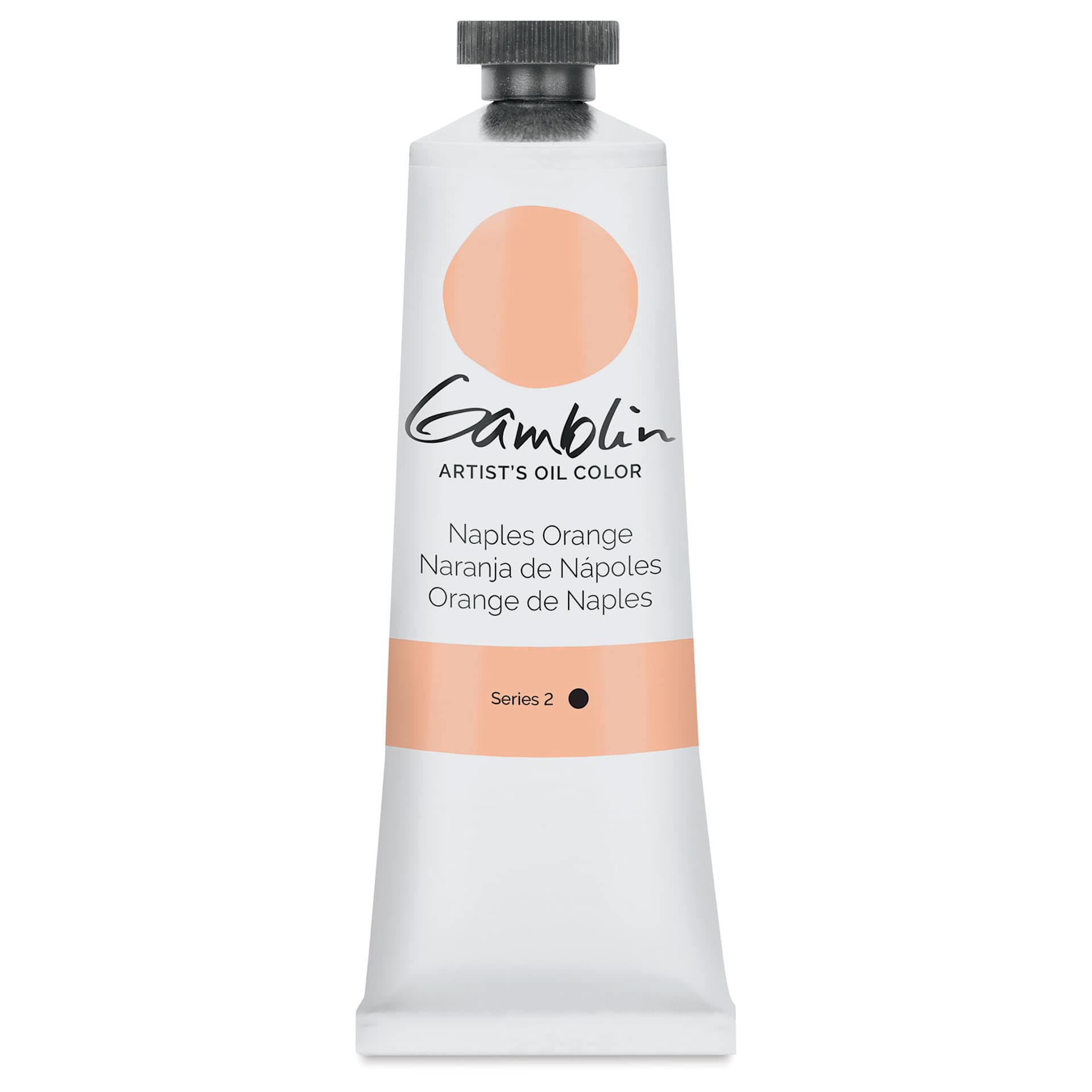 Gamblin Artist's Oil Color - Naples Orange, 37 ml tube front