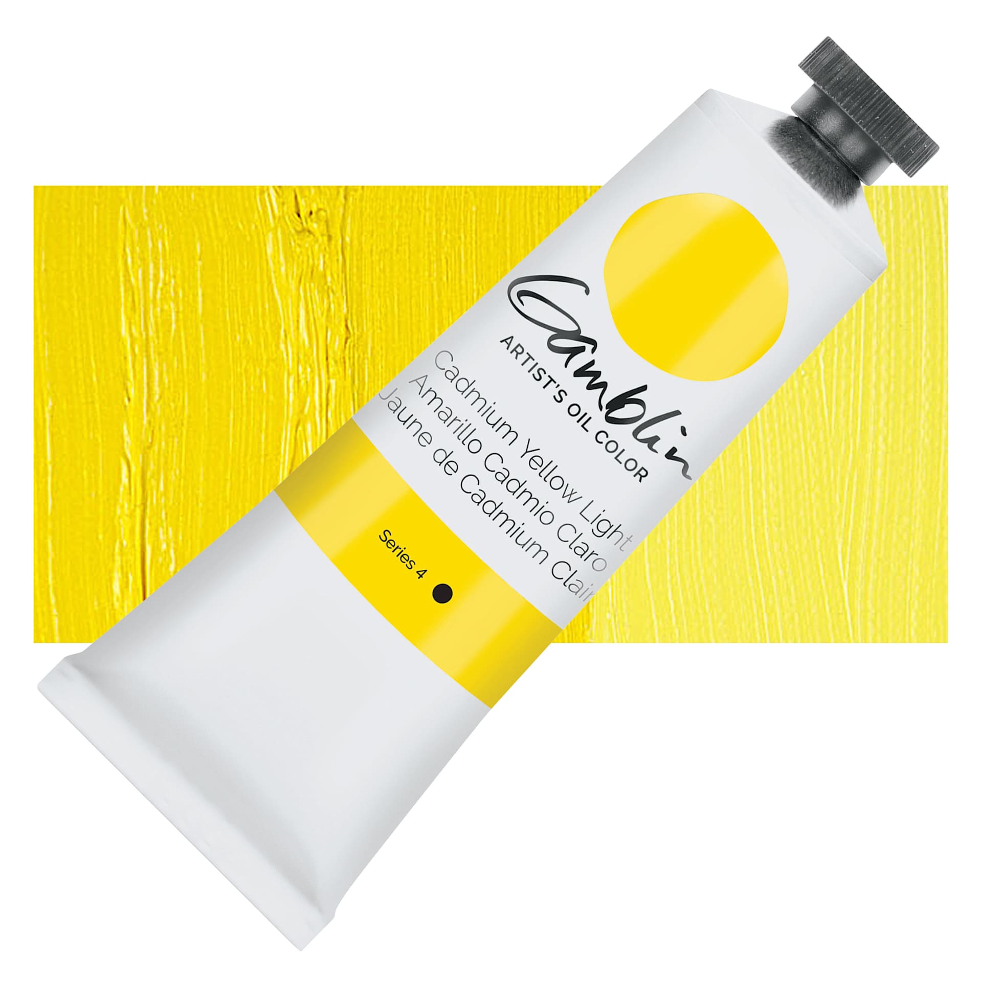 Gamblin Artist's Oil Color - Cadmium Yellow Light, 37 ml tube and swatch