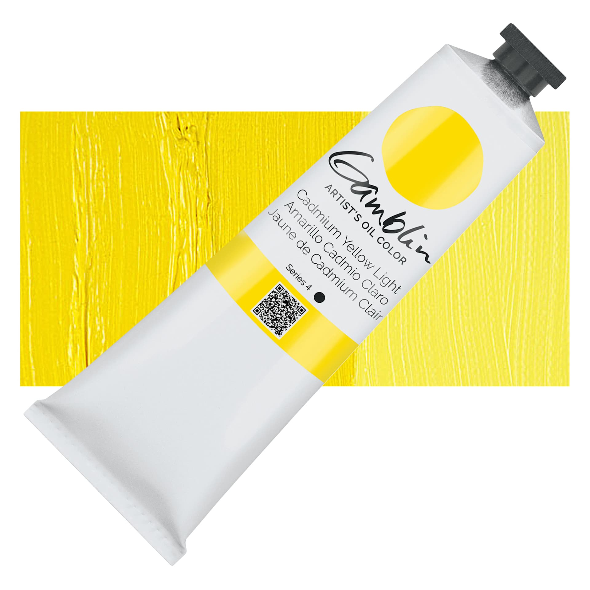Gamblin Artist's Oil Color - Cadmium Yellow Light, 150 ml tube and swatch
