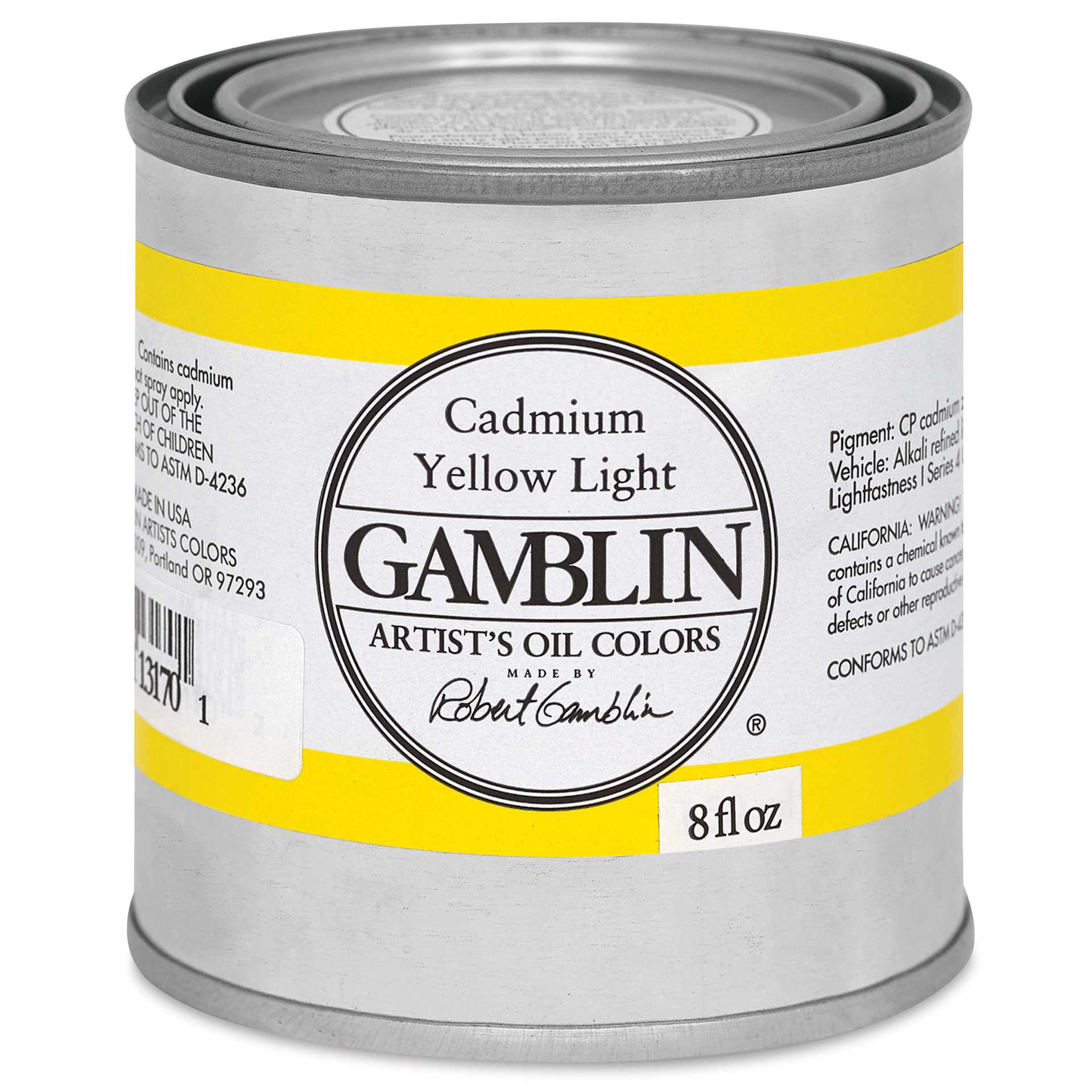 Gamblin Artist's Oil Color - Cadmium Yellow Light, 8 oz Can