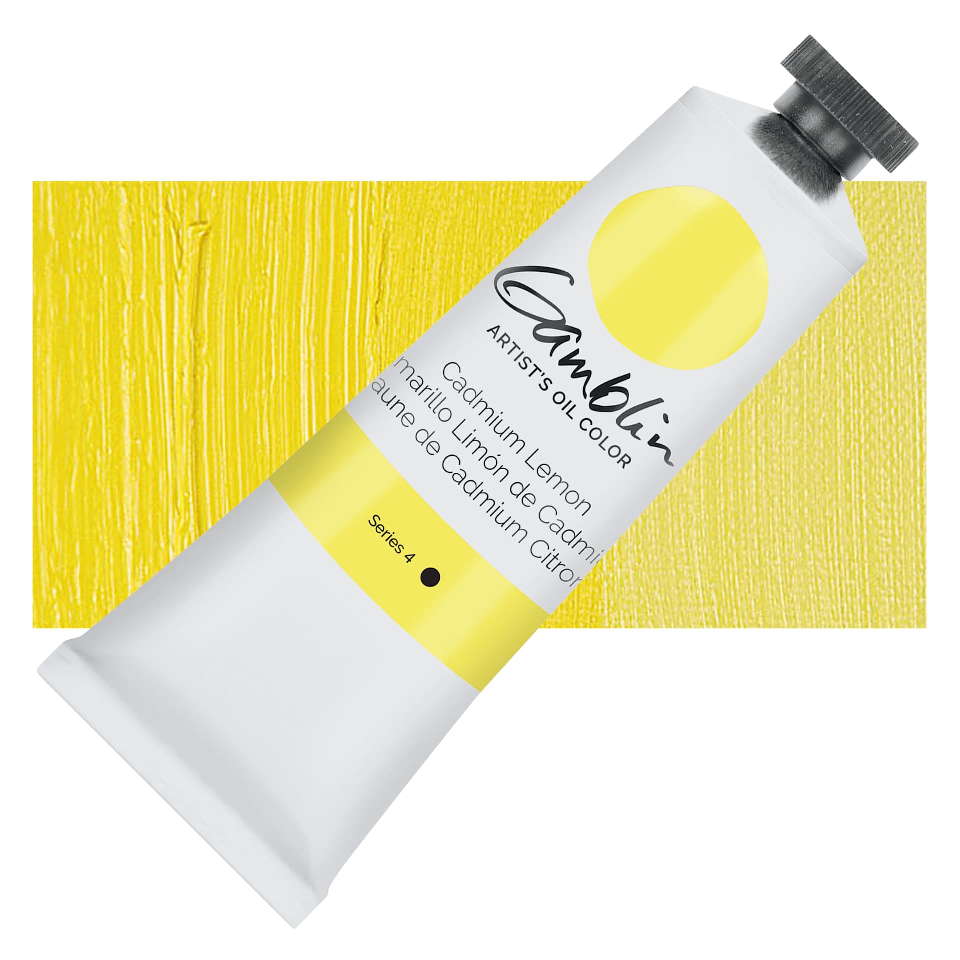 Gamblin Artist's Oil Color - Cadmium Lemon, 37 ml tube and swatch