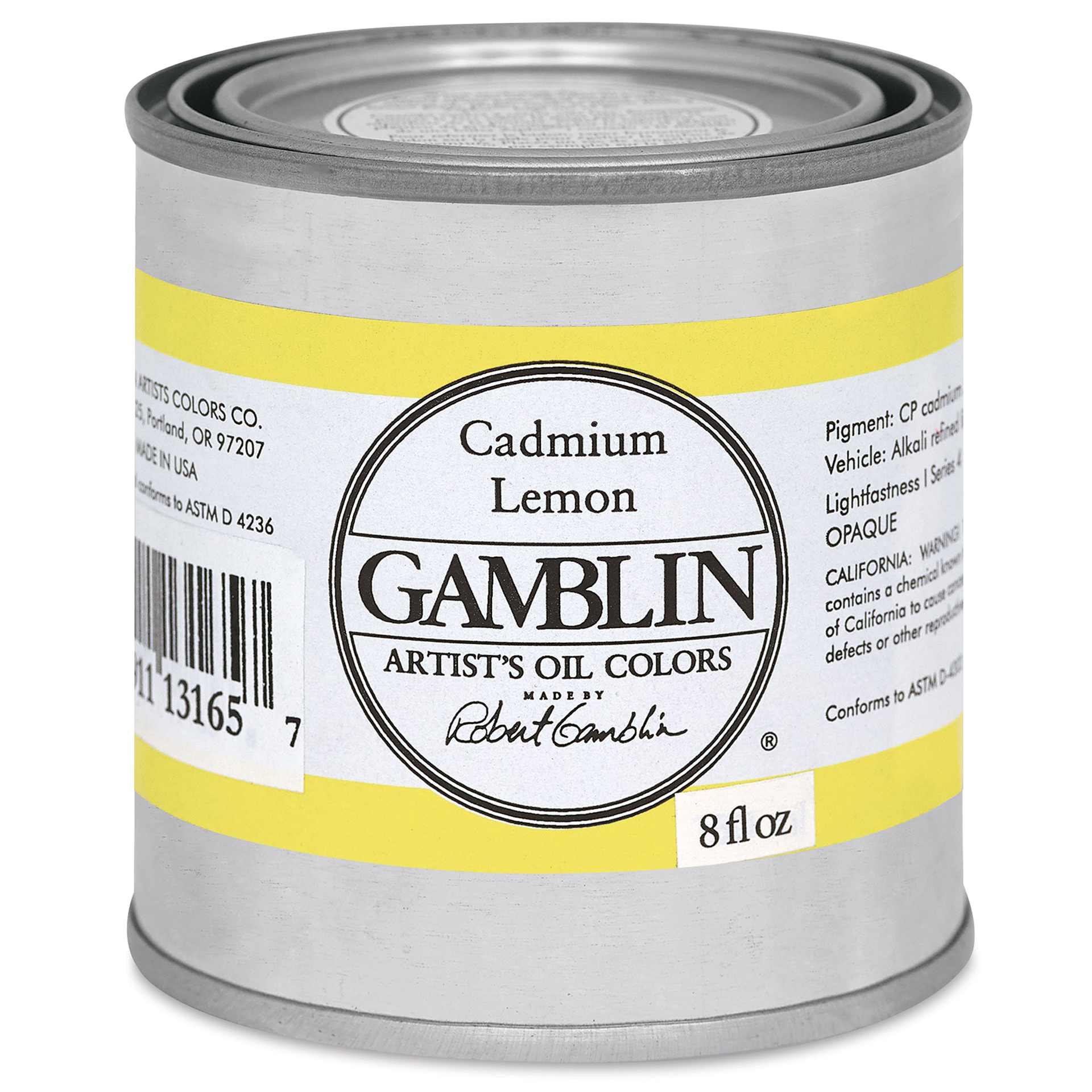 Gamblin Artist's Oil Color - Cadmium Lemon, 8 oz Can