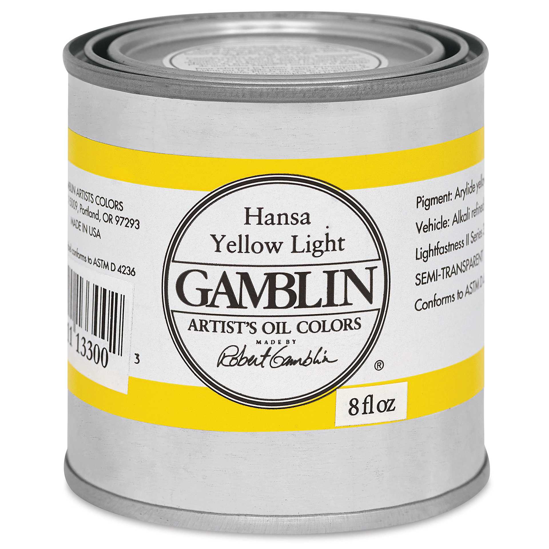 Gamblin Artist's Oil Color - Hansa Yellow Light, 8 oz Can Gamblin Artist's Oil Color - Hansa Yellow Light, 8 oz Can