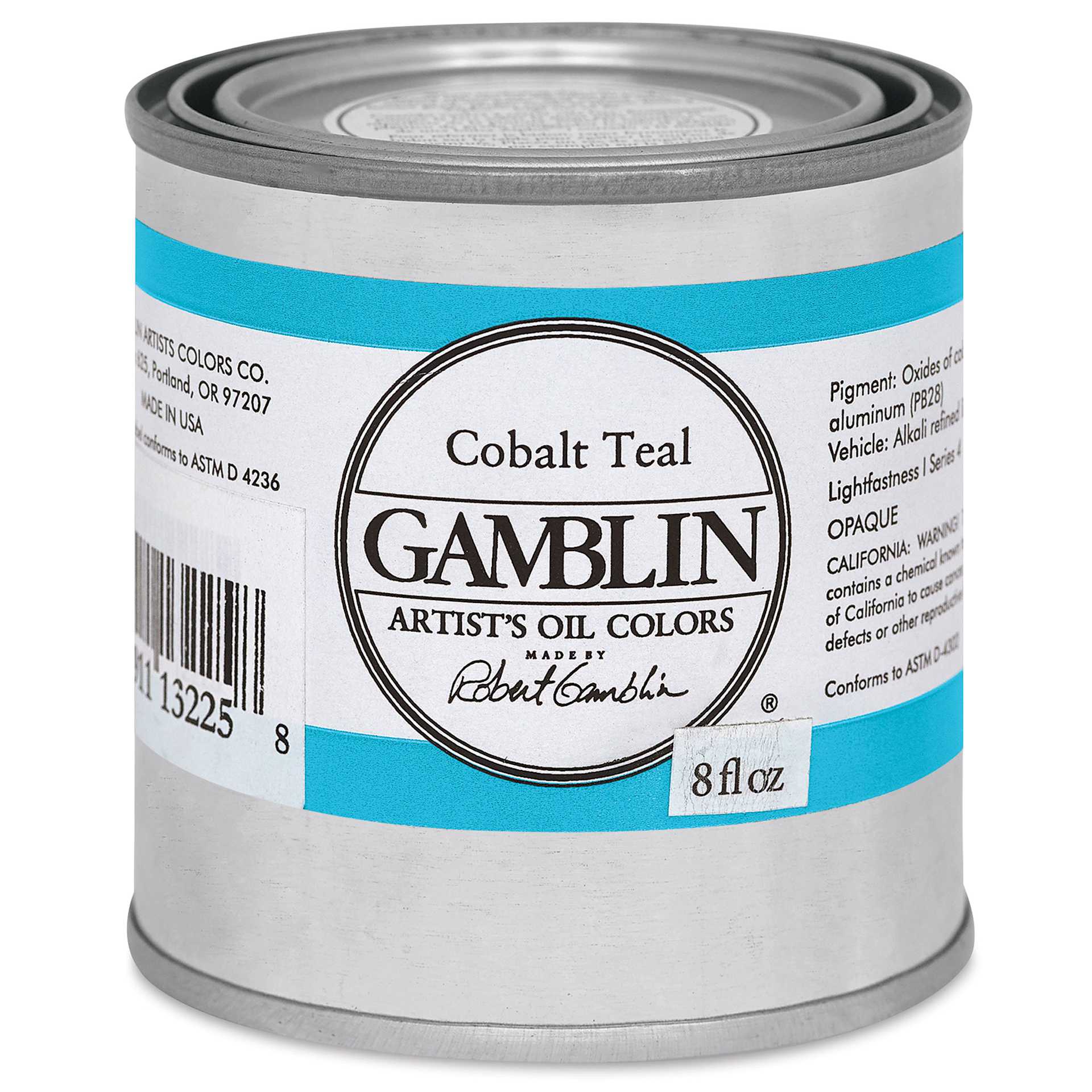 Gamblin Artist's Oil Color - Cobalt Teal, 8 oz Can