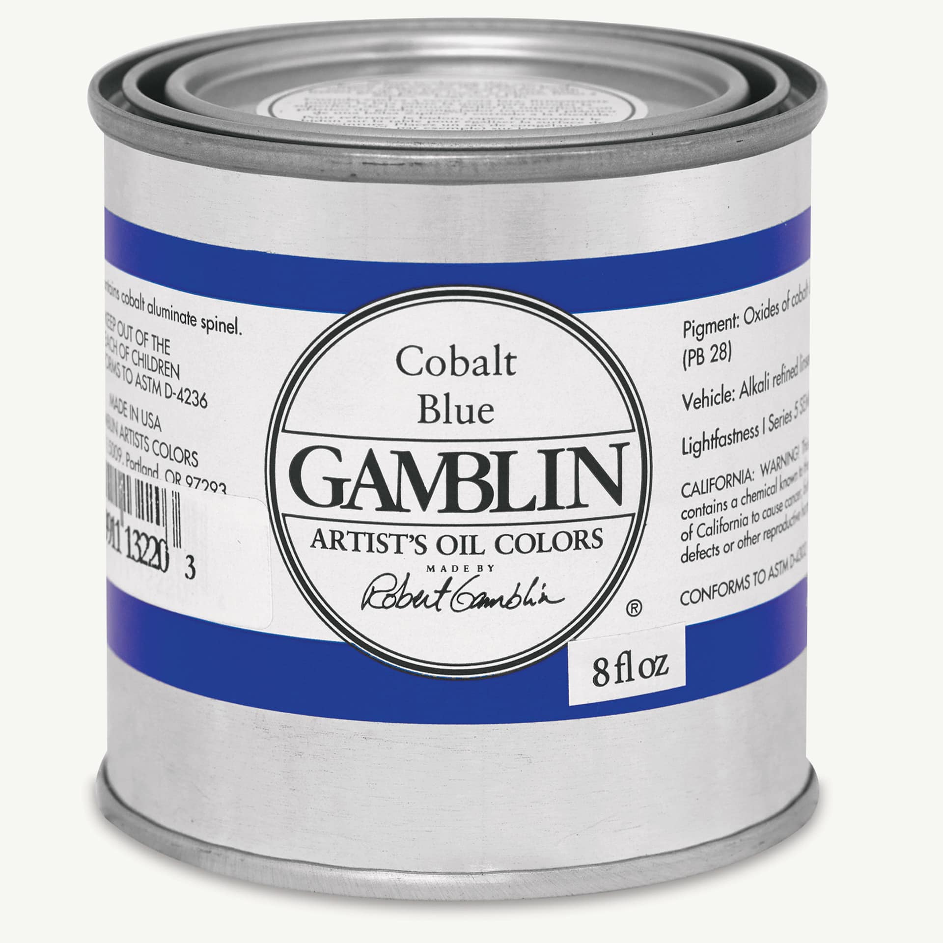 Gamblin Artist's Oil Color - Cobalt Blue, 8 oz Can
