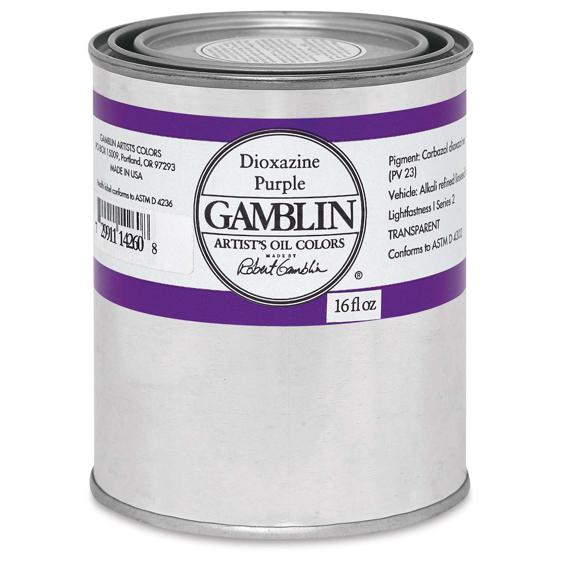 Gamblin Artist's Oil Color - Dioxazine Purple, 16 oz Can