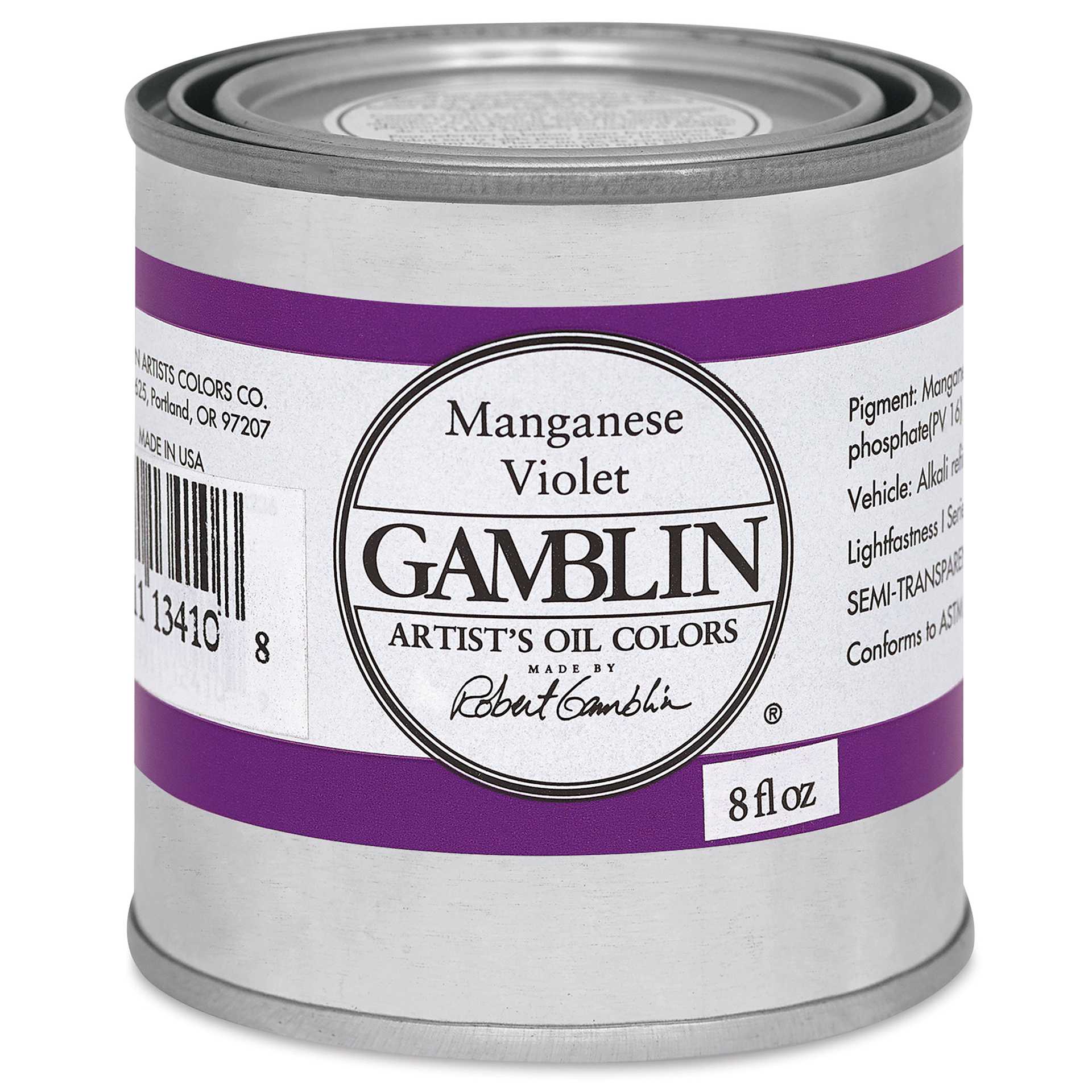 Gamblin Artist's Oil Color - Manganese Violet, 8 oz Can