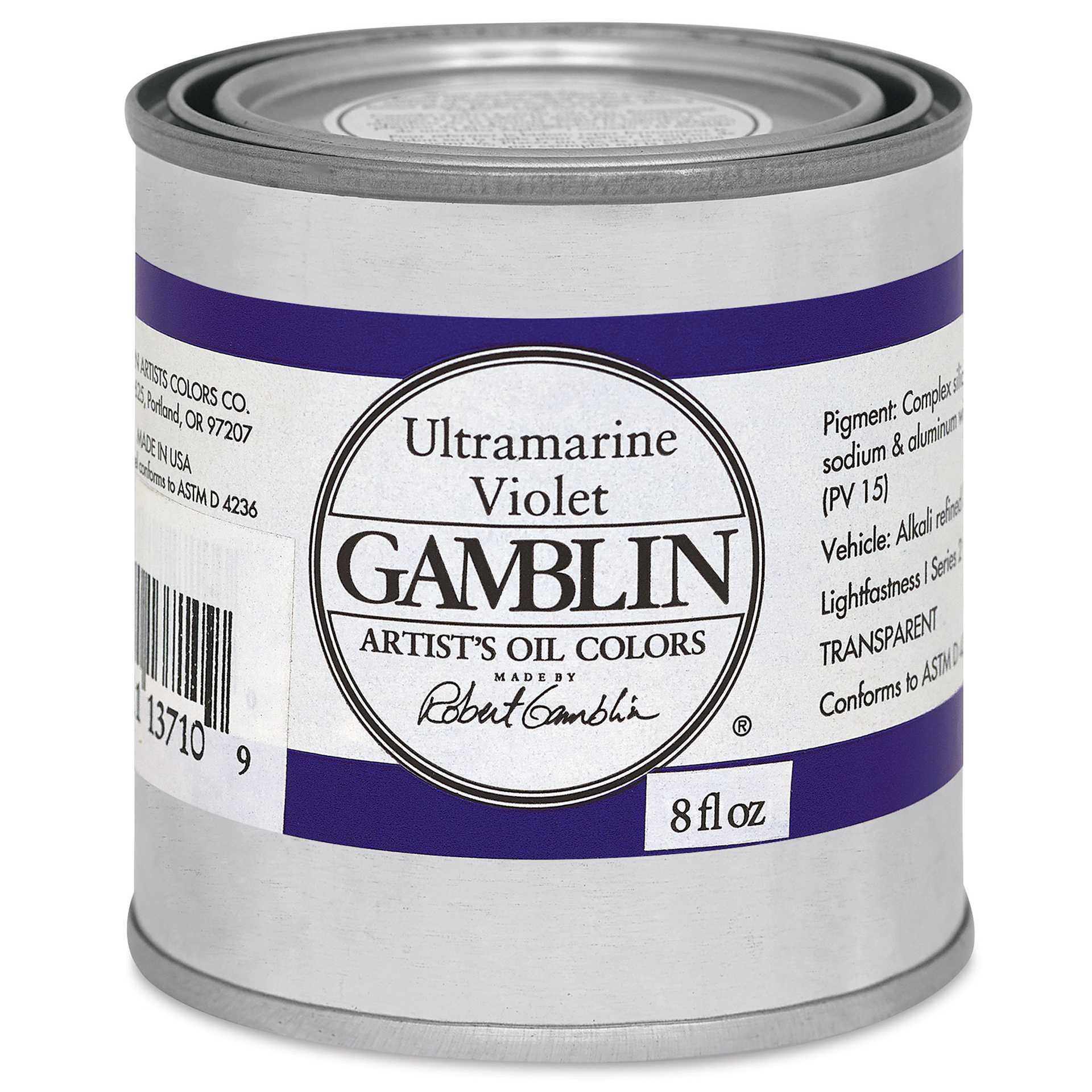 Gamblin Artist's Oil Color - Ultramarine Violet, 8 oz Can