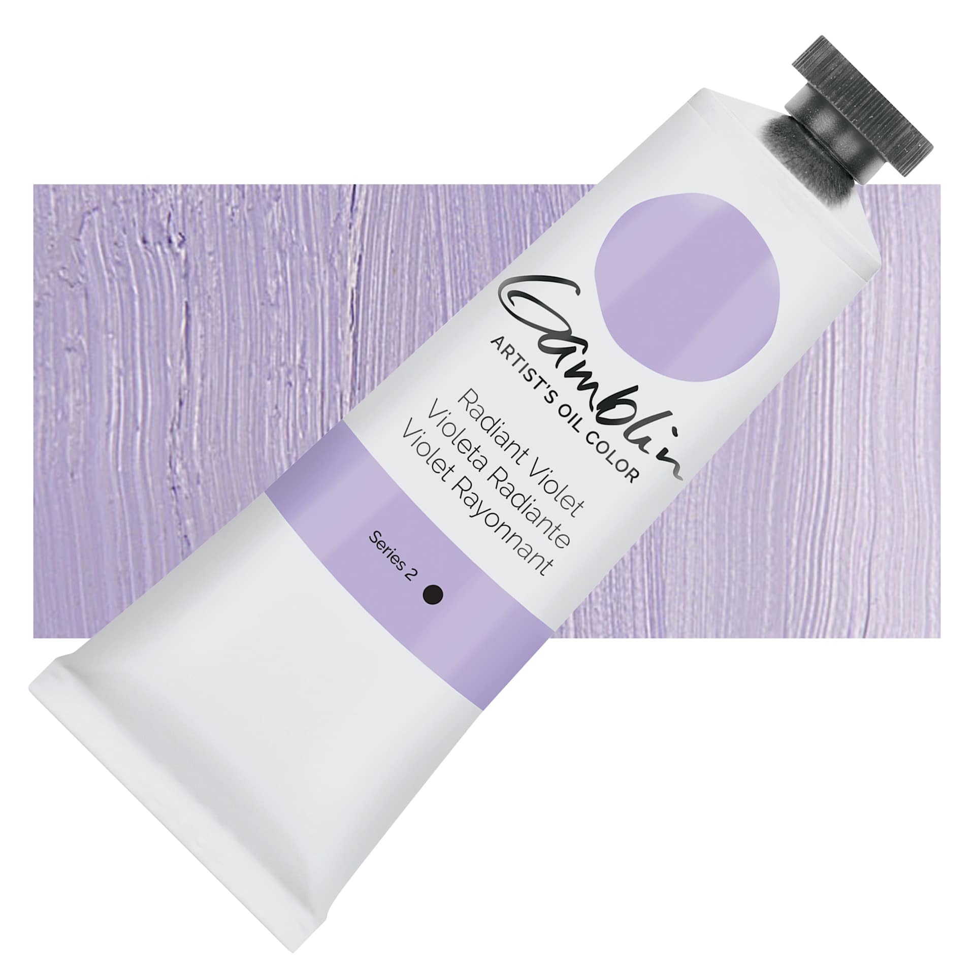Gamblin Artist's Oil Color - Radiant Violet, 37 ml tube and swatch Gamblin Artist's Oil Color - Radiant Violet, 37 ml tube and swatch