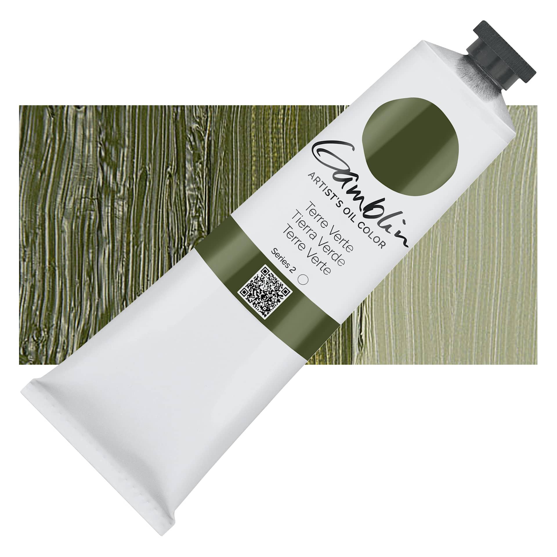 Gamblin Artist's Oil Color - Terre Verte, 150 ml tube and swatch
