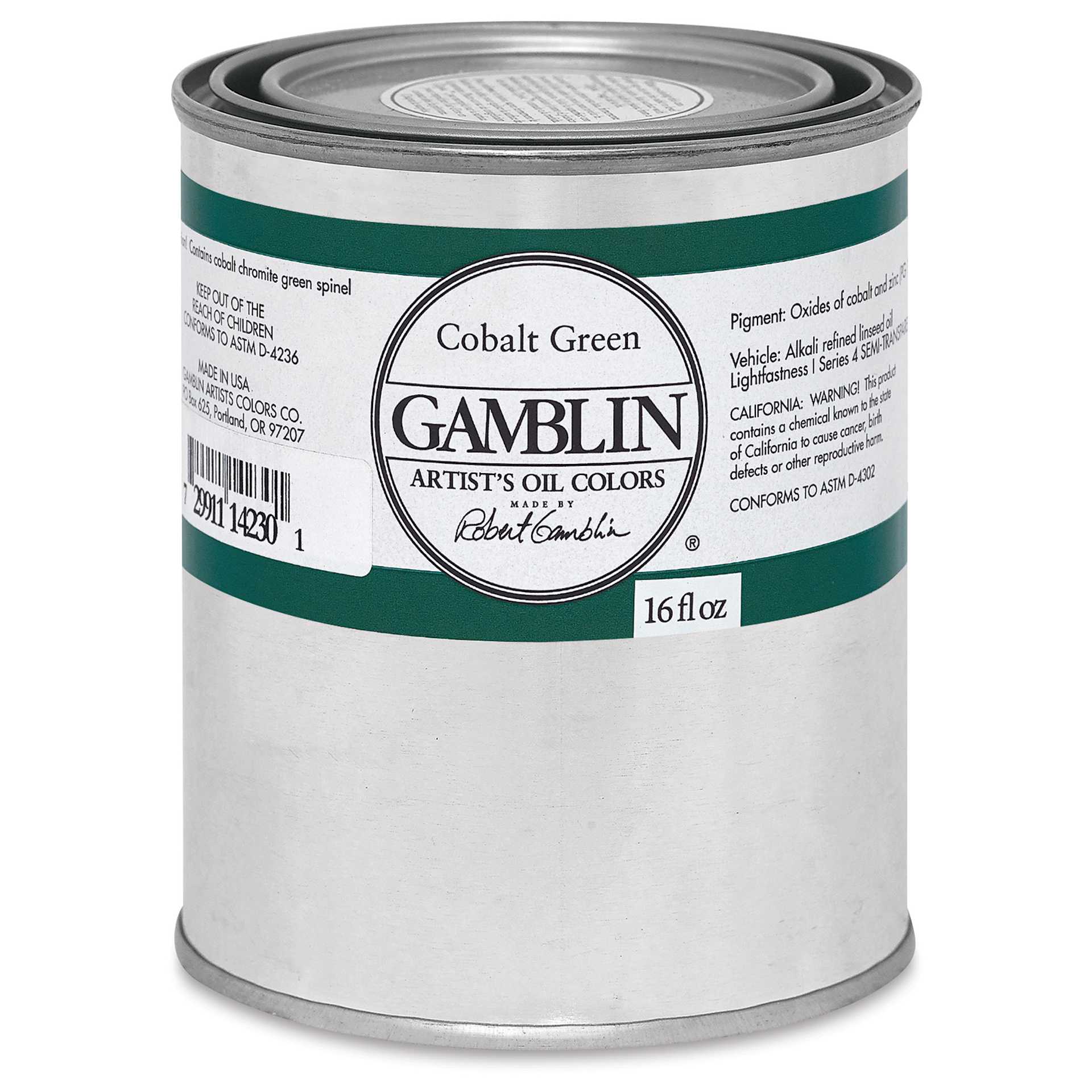Gamblin Artist's Oil Color - Cobalt Green, 16 oz Can
