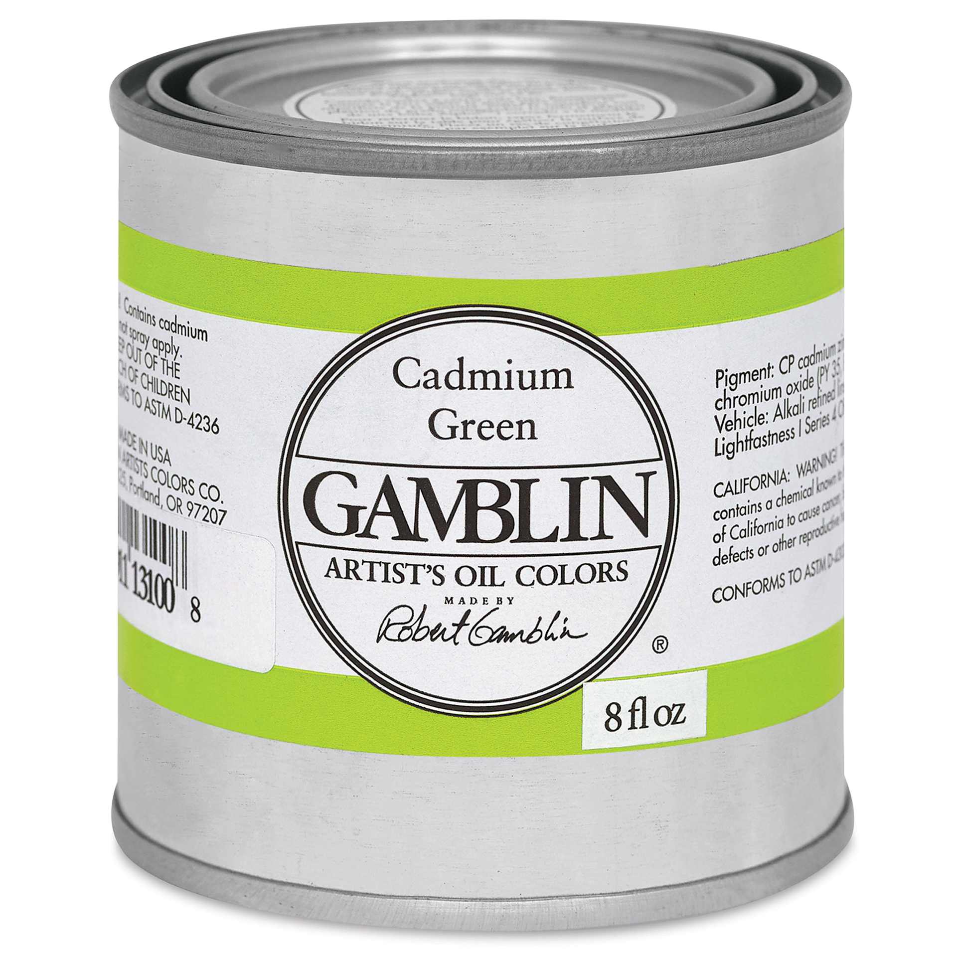 Gamblin Artist's Oil Color - Cadmium Green, 8 oz Can