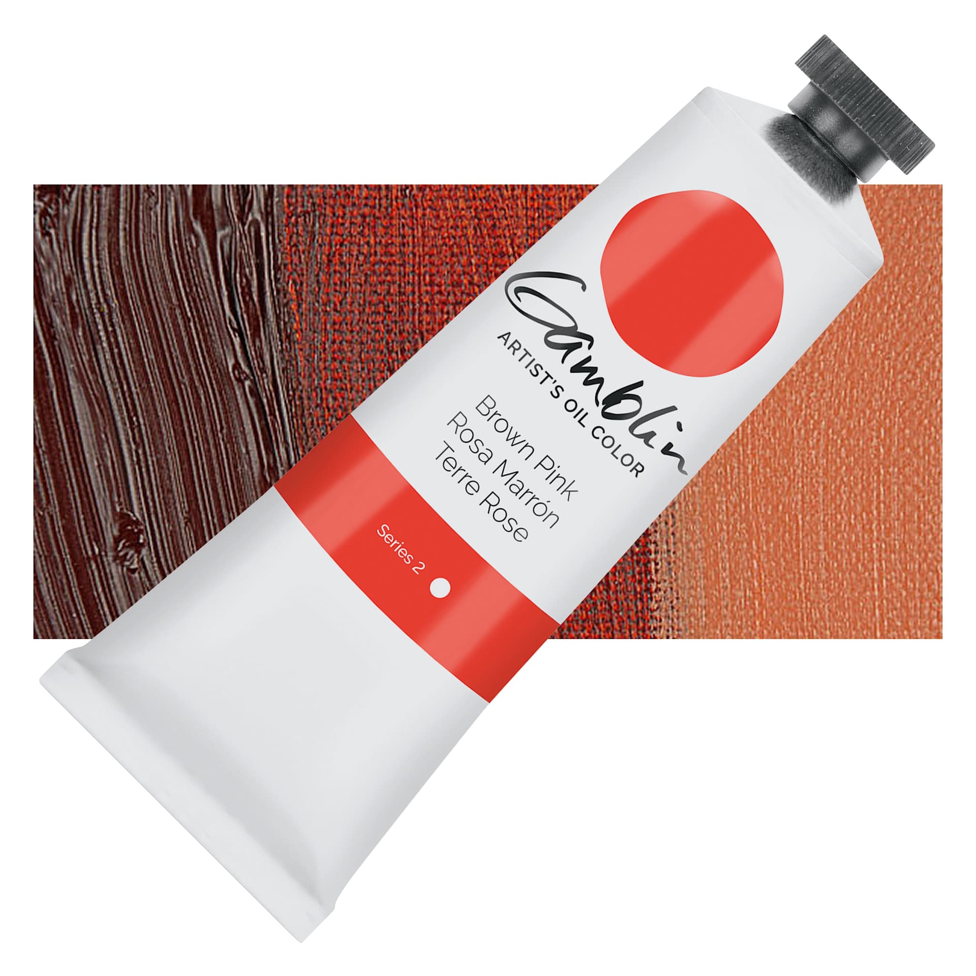 Gamblin Artist's Oil Color - Brown Pink, 37 ml tube and swatch Gamblin Artist's Oil Color - Brown Pink, 37 ml tube and swatch