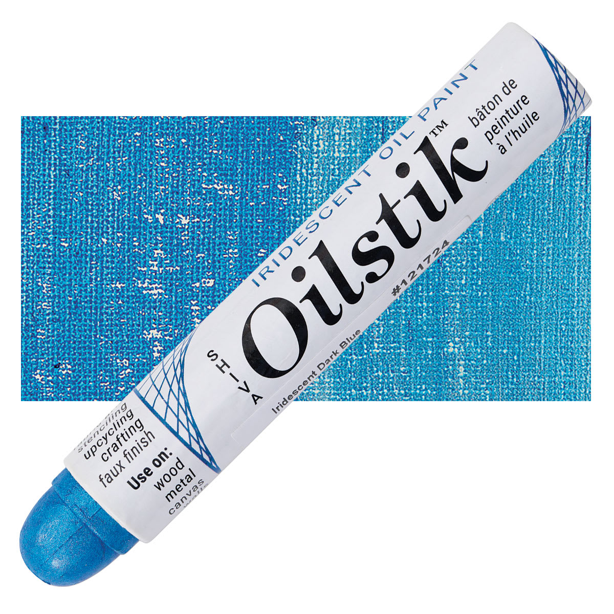 Shiva Oilstik Oil Paint - Iridescent Dark Blue oilstik and swatch