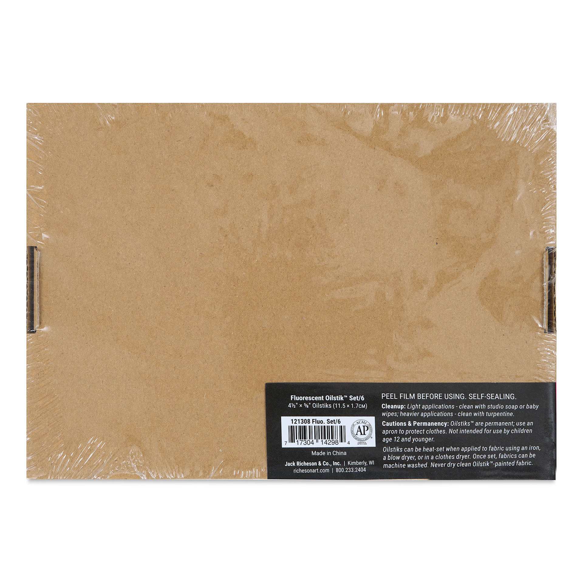 Shiva Oilstik Oil Paint - Fluorescent Set of 6 back of package