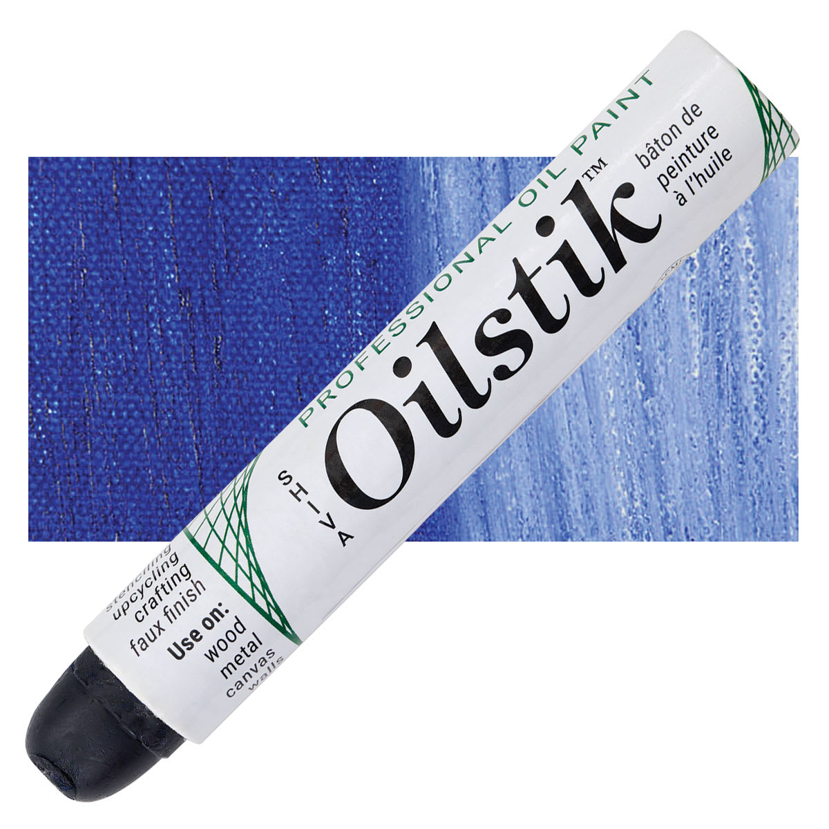 Shiva Oilstik Oil Paint - Ultramarine Blue oilstik and swatch Shiva Oilstik Oil Paint - Ultramarine Blue oilstik and swatch
