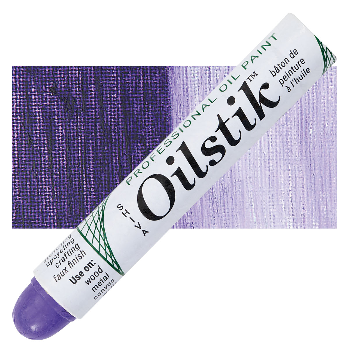 Shiva Oilstik Oil Paint - Dioxazine Purple oilstik and swatch