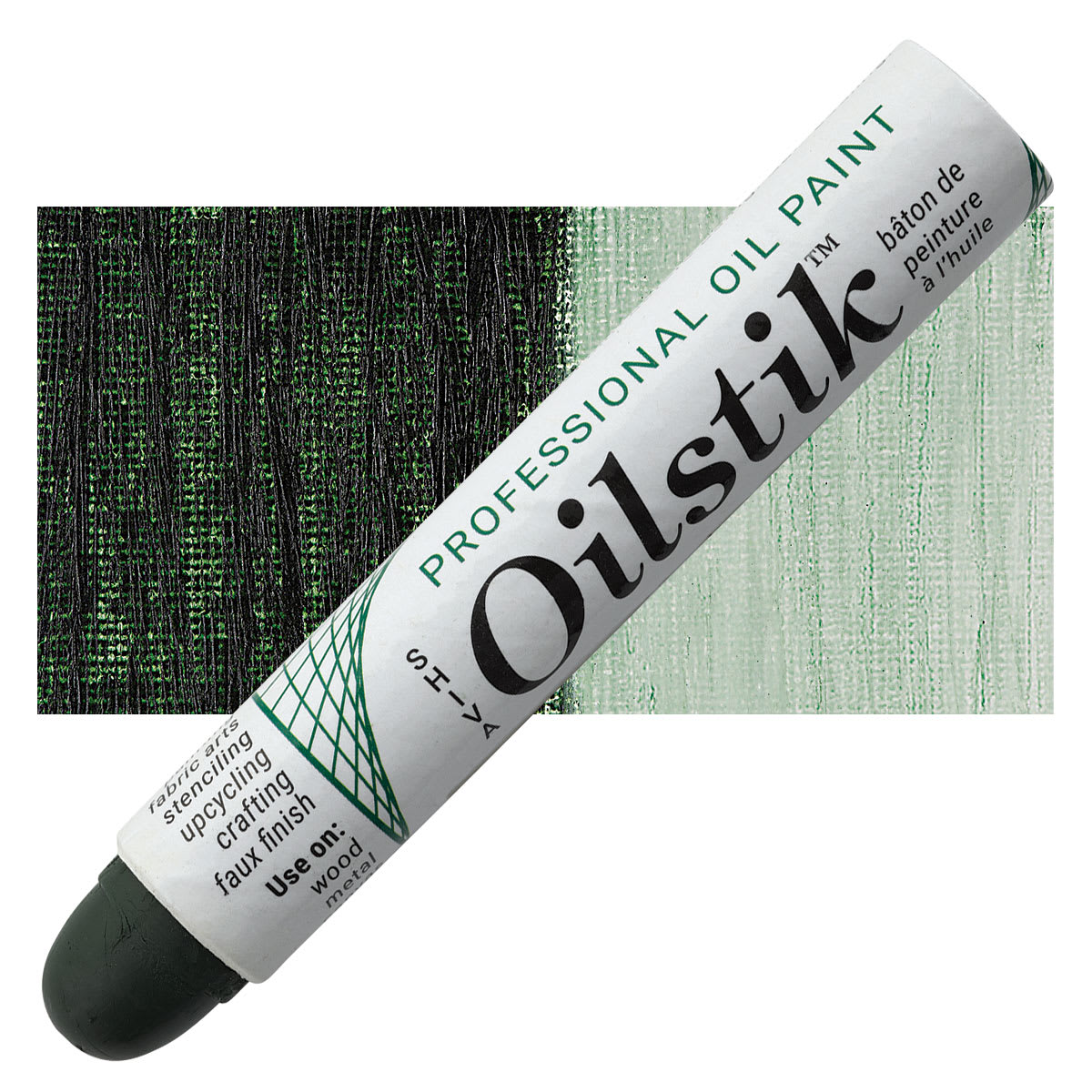 Shiva Oilstik Oil Paint - Sap Green oilstik and swatch