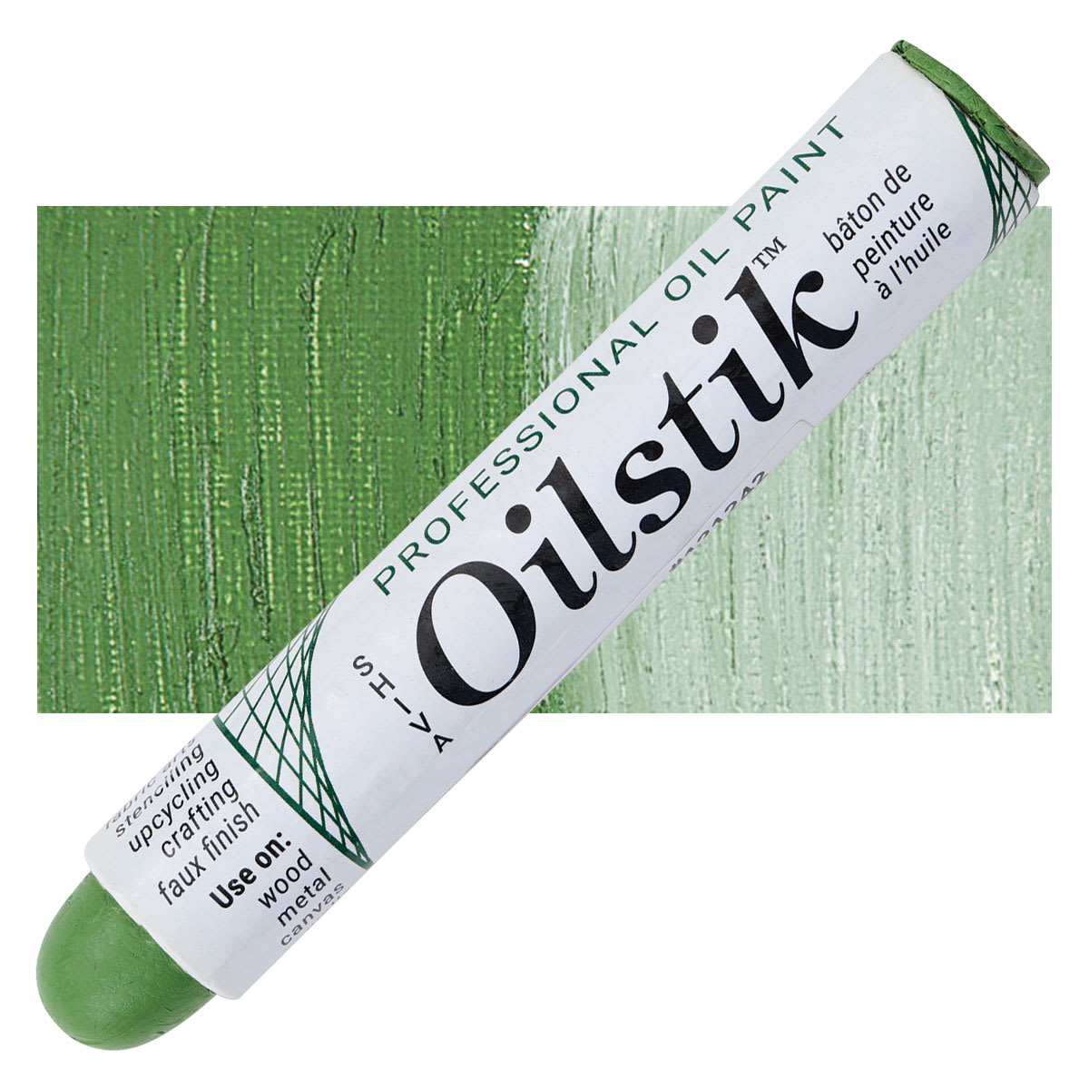 Shiva Oilstik Oil Paint - Chromium Oxide Green, Oilstik with Swatch