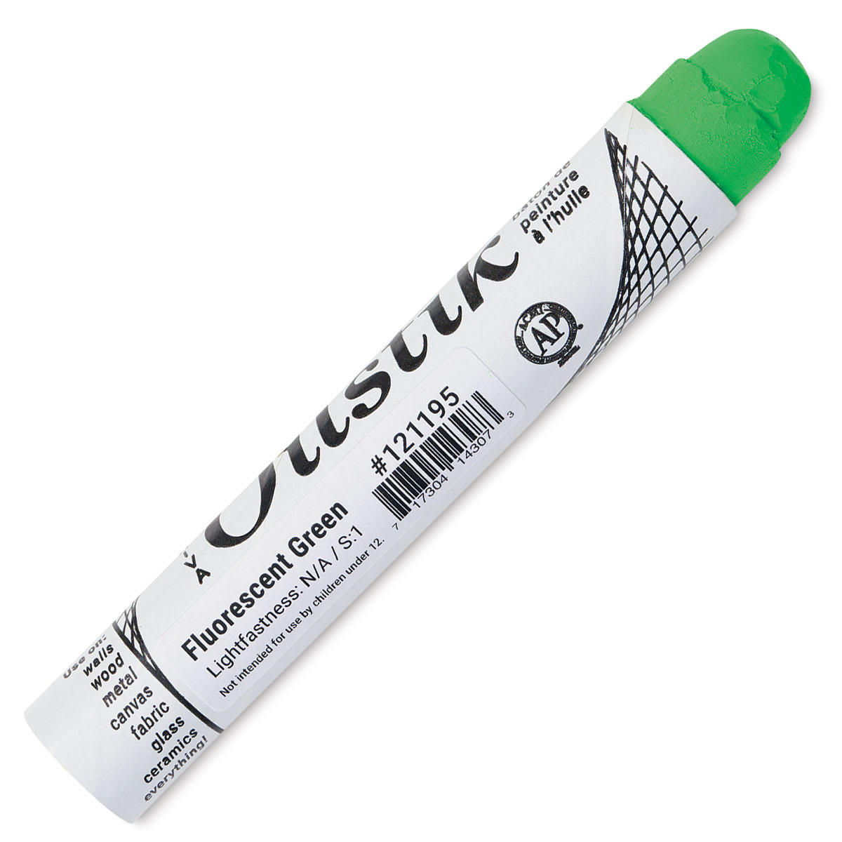 Shiva Oilstik Oil Paint - Fluorescent Green, 37 ml (Back)