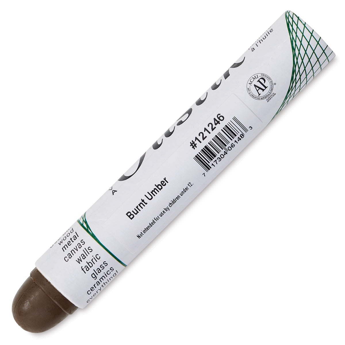Shiva Oilstik Oil Paint - Burnt Umber, Regular (Back)