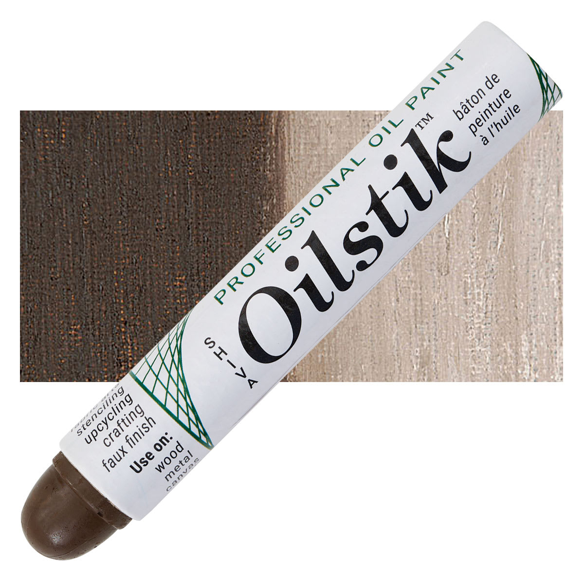 Shiva Oilstik Oil Paint - Burnt Umber oilstik and swatch