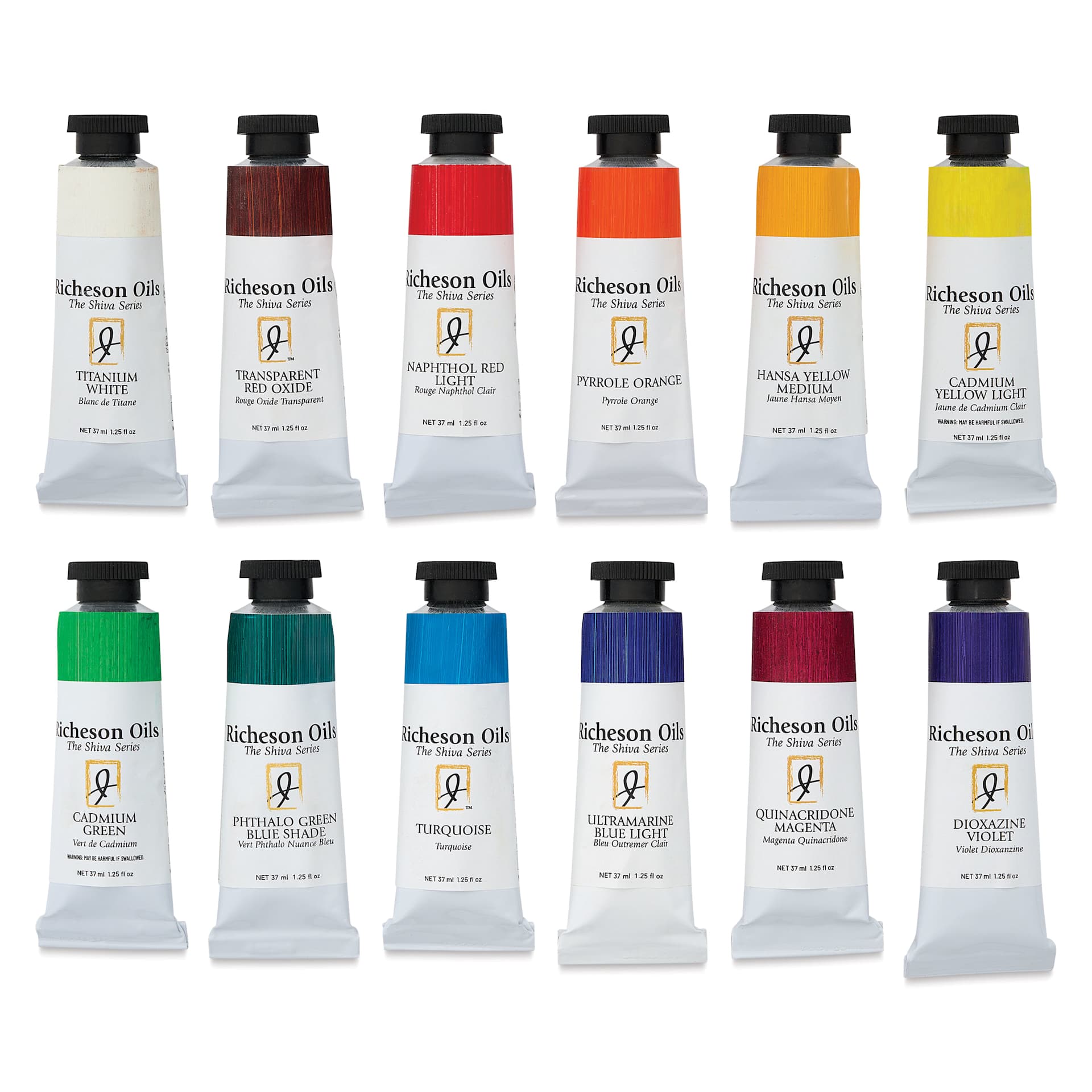 Set contents in Shiva Signature Artist Oil Colors - Set of 12, Jason Polins' Chromatic Colors