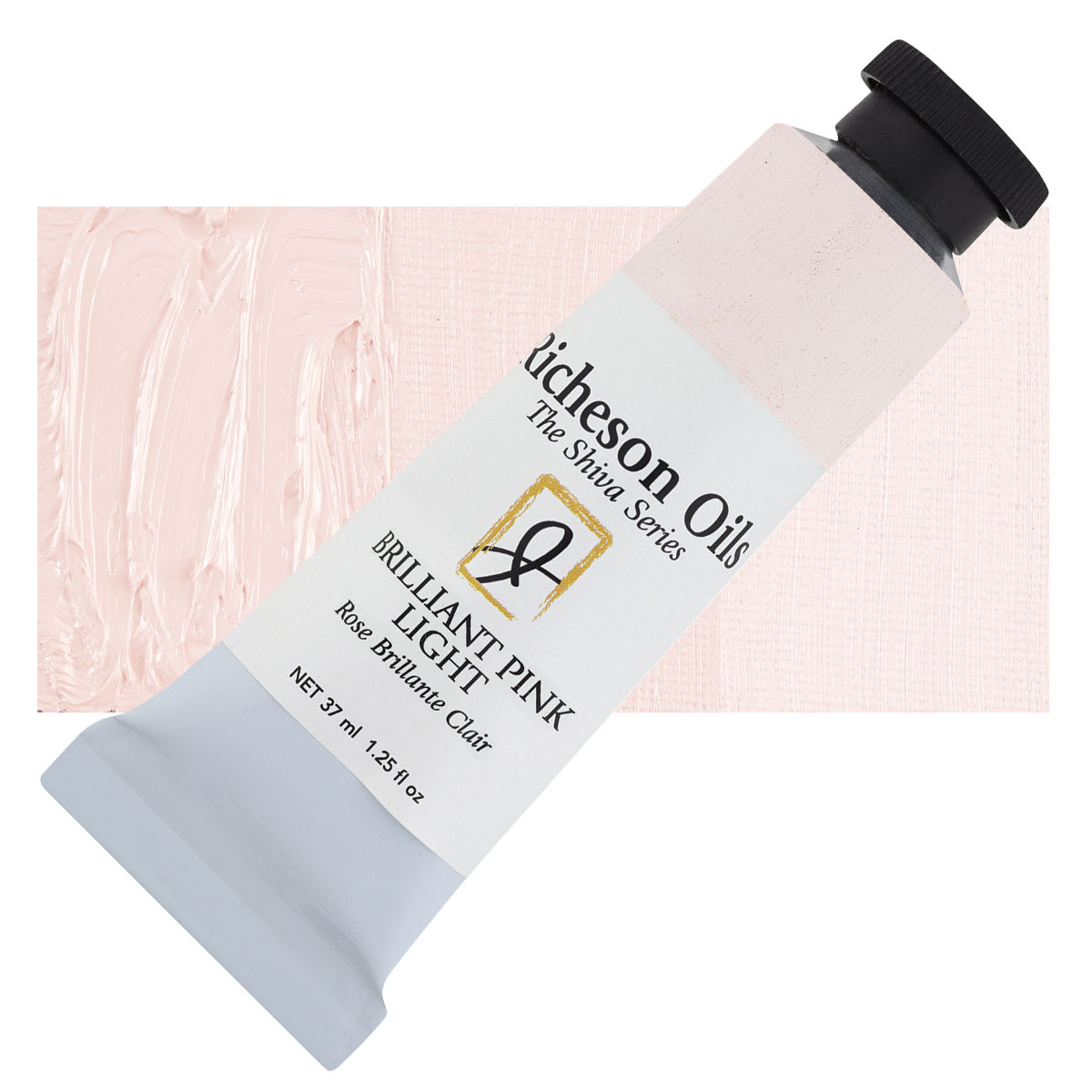 Shiva Signature Artist Oil Color - Brilliant Pink Light, 1.25 oz Tube and swatch