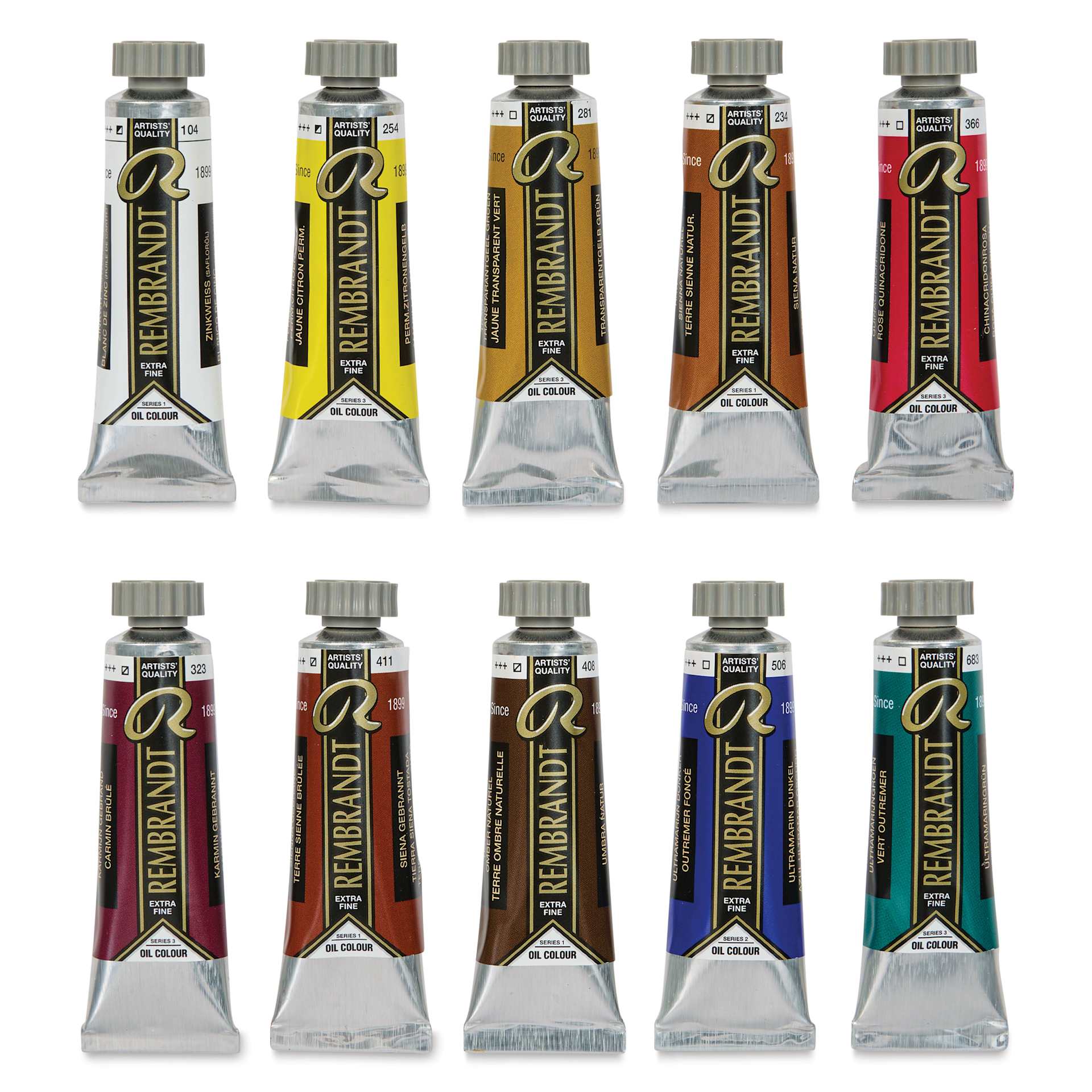 Rembrandt Artists' Oils - Portrait Set, Set of 10, 15 ml tubes