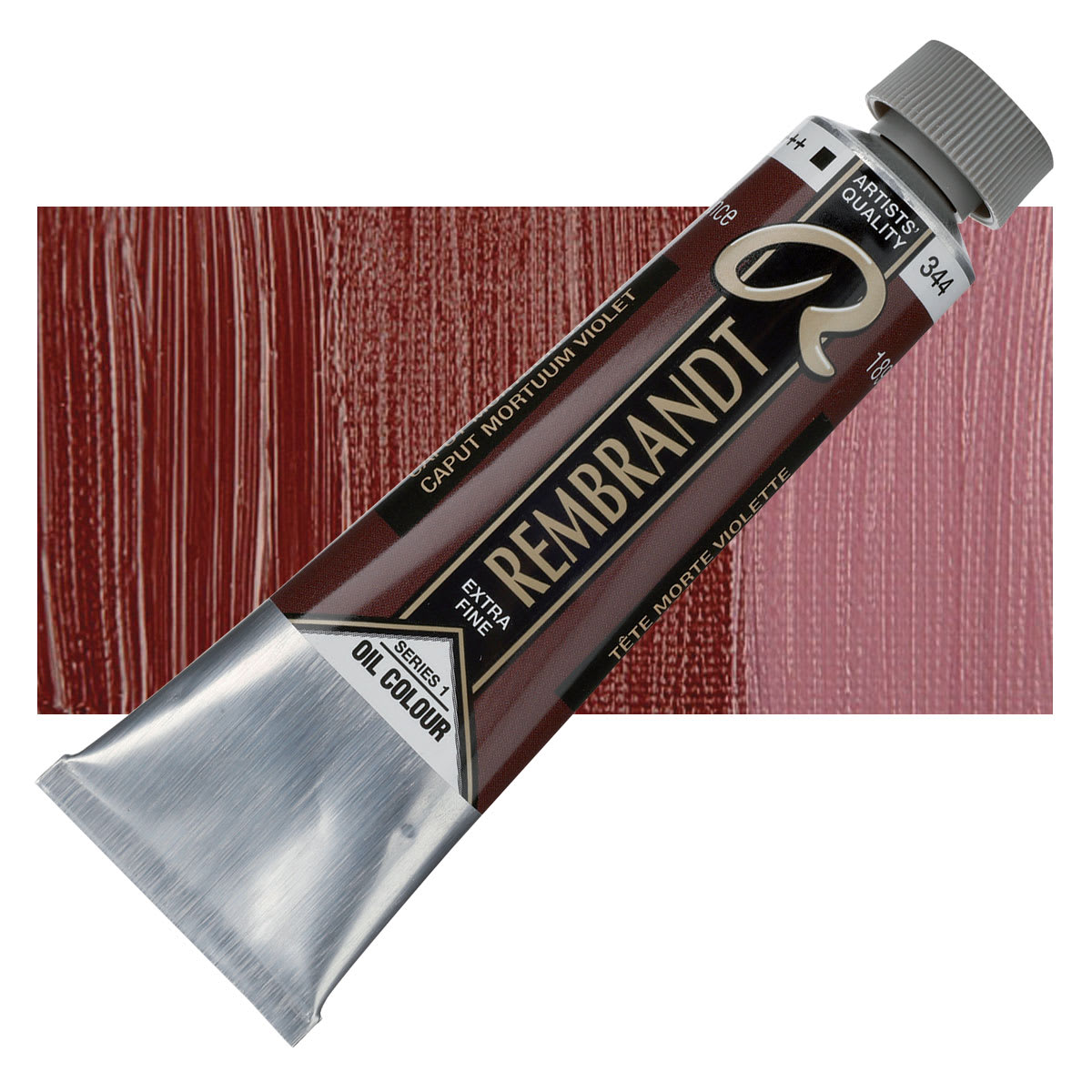 Rembrandt Artists' Oil Color - Caput Mortuum Violet, 40 ml tube and swatch