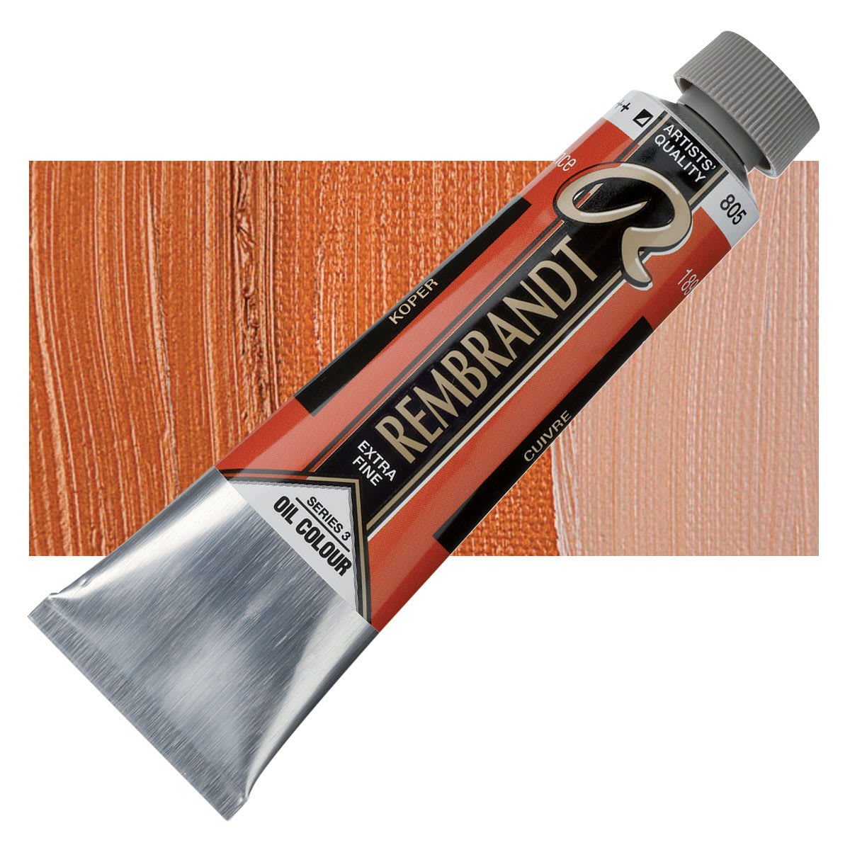 Rembrandt Artists' Oil Color - Copper, 40 ml tube and swatch